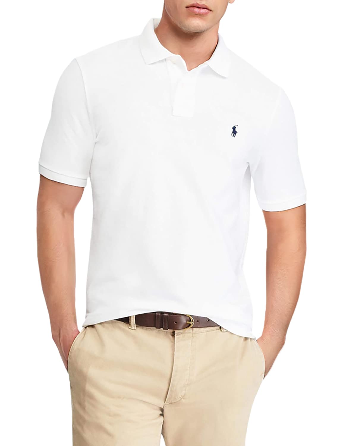 POLO RALPH LAUREN Men's Custom Slim Fit Polo Shirt - Breathable Cotton, Classic Collar, Versatile Casual & Business Wear for Golf, Office & Weekend Outings