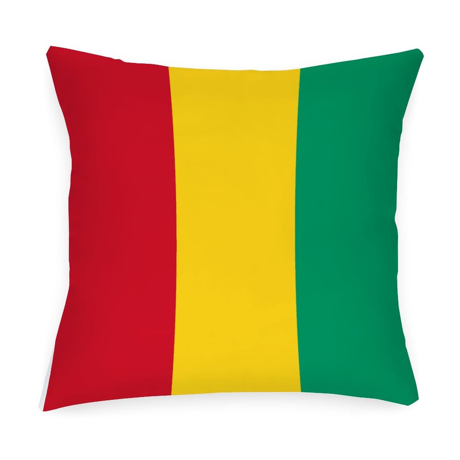 Guinea Flag Throw Pillow Covers 26x26 Inch - Waterproof Outdoor Decorative Pillow Cases for Patio Furniture, Garden, Farmhouse Decor - Perfect for World Cup Parties, National Pride Displays & Coastal Living Rooms