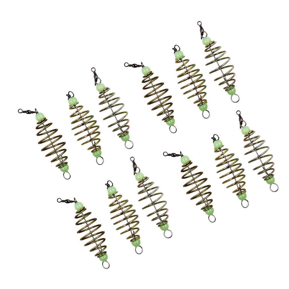 BESPORTBLE 36 Pcs Spring Bait Fishing Feeder - Carp Fishing Bait Cage, Lure Cage, and Tackle Basket for Freshwater & Saltwater Angling - Perfect for Carp, Catfish, and Bass Fishing Trips