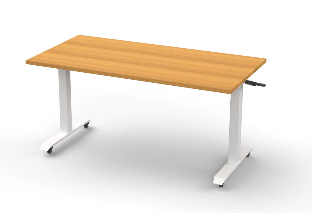 Everest Crank Flip Top Table - Adjustable Height Folding Table for Home, Office & Outdoor Use - Perfect for Dining, Work & Camping
