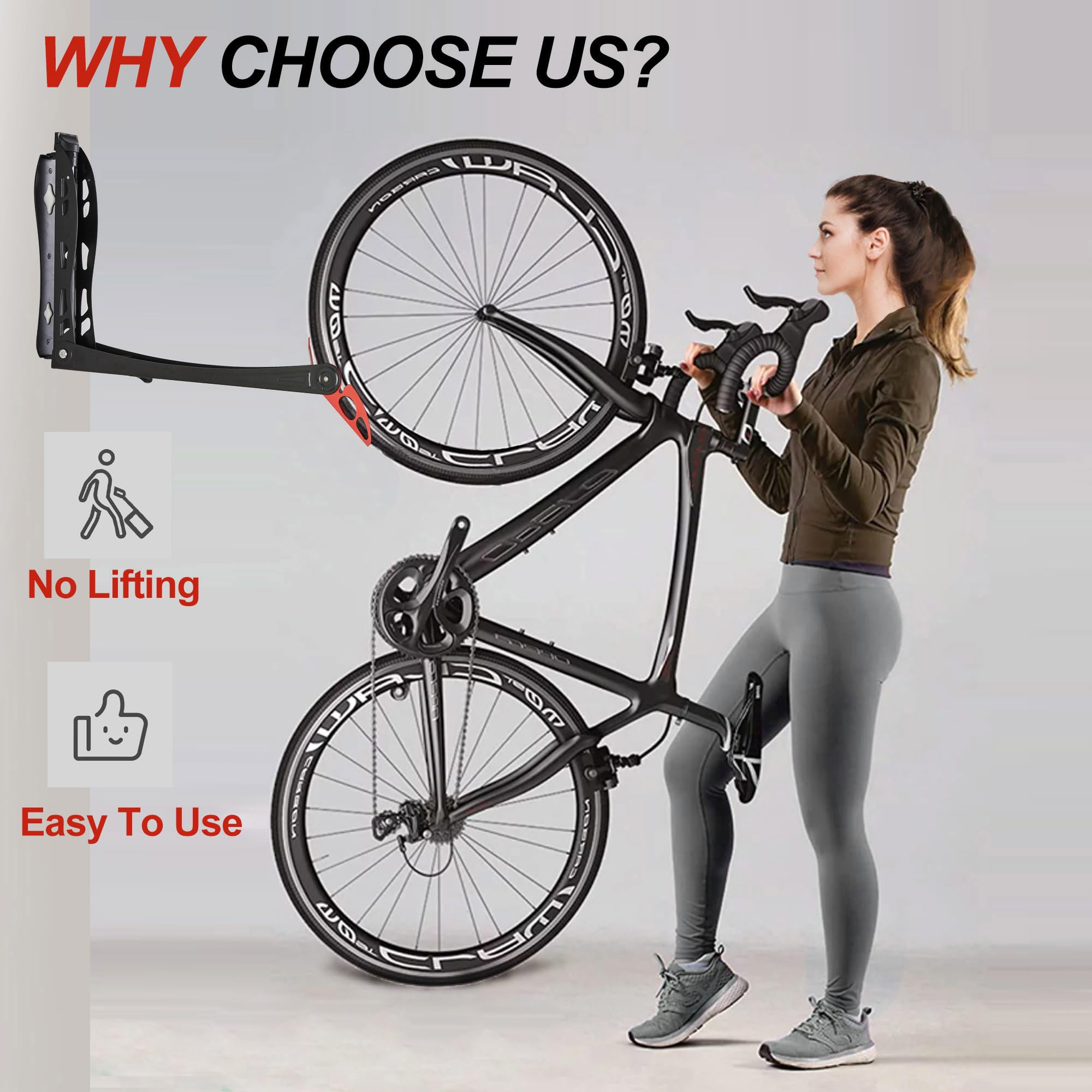 Wallmaster BIKEPAL Swivel Bike Rack - Heavy Duty Wall Mounted Bicycle Storage System for Home & Garage (4 Pack) | Space Saving Solution for Indoor Cycling Equipment Organization