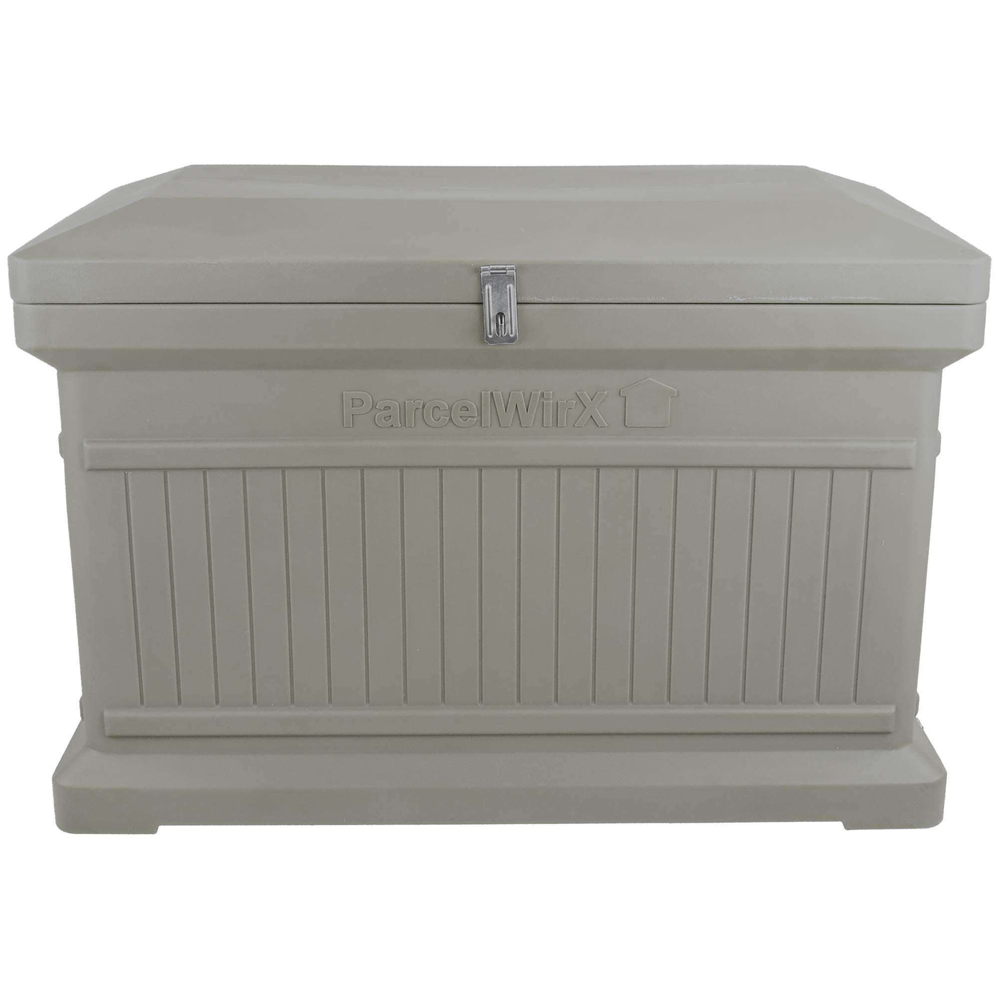 Premium Horizontal Storage Cabinet & Package Delivery Drop Box with Hinged Lid - Prestige Pewter Finish | Secure Mail & Parcel Storage for Home, Office & Business Use