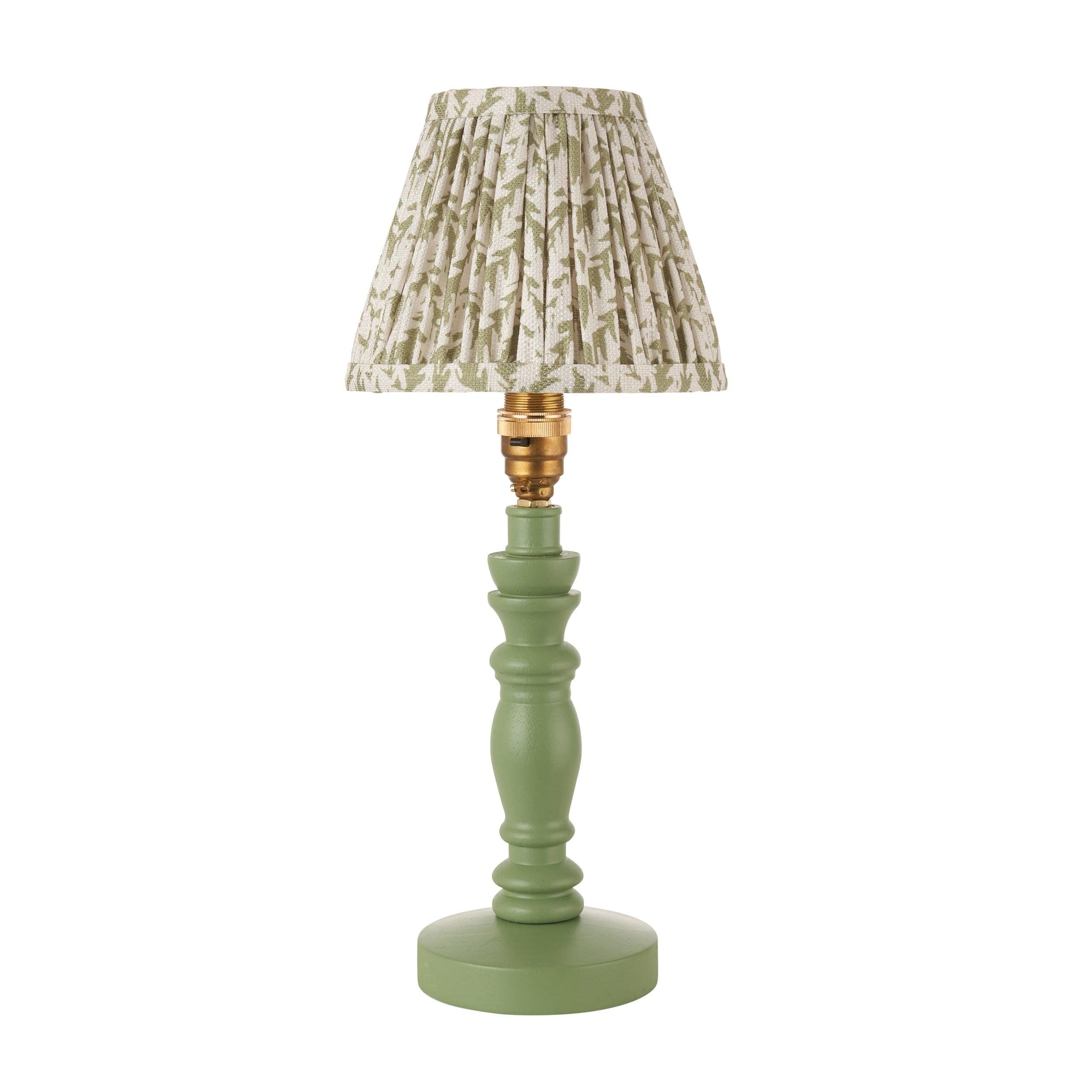 Bibury Green Table Lamp with 16cm Leaf Herb Garden Shade - Perfect for Home Office, Bedroom, and Living Room Decor