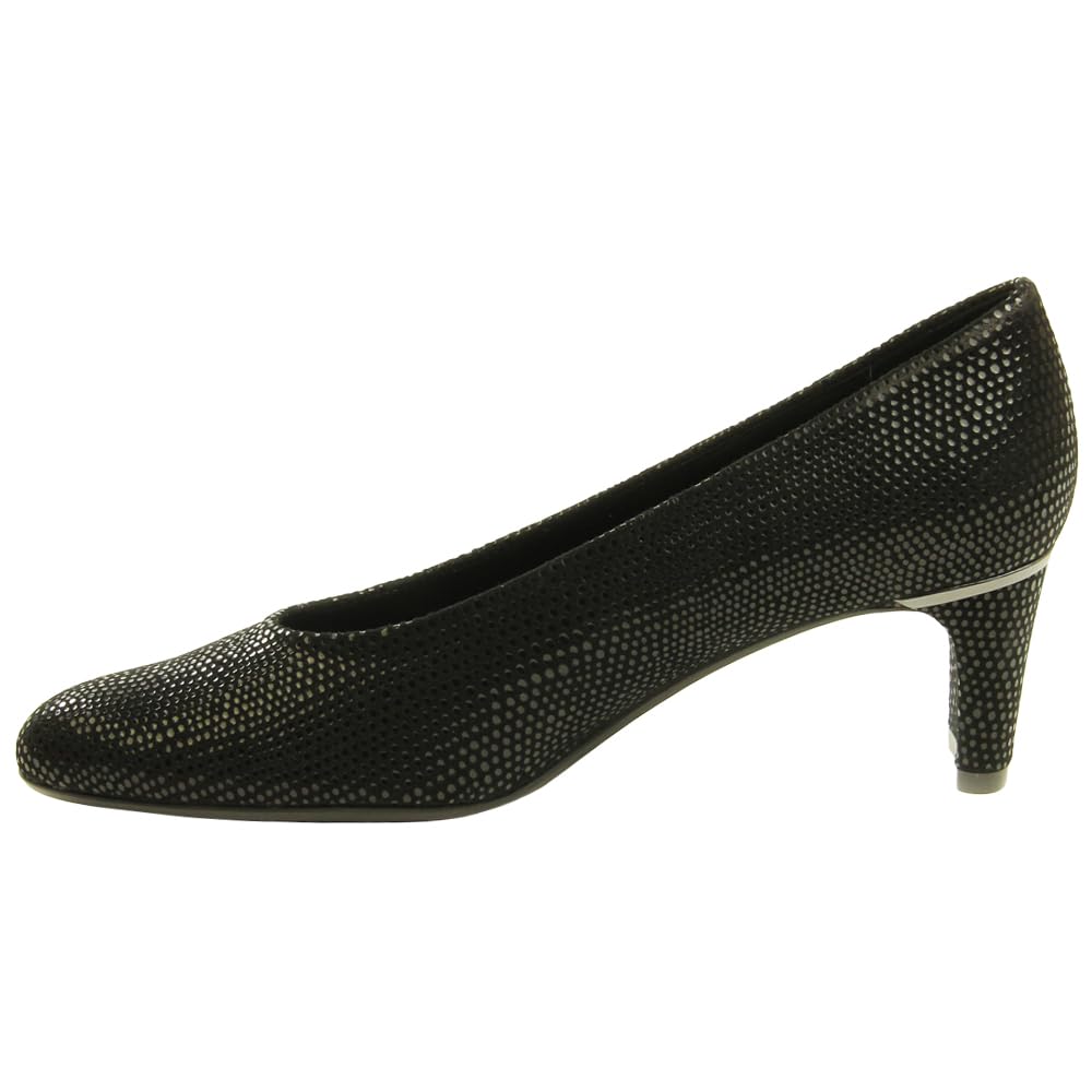 VANELi Women's Glitter Round Toe Block Heel Pumps - Low Heel 1-2 Inch Dress Shoes for Casual Wear & Office - Comfortable Blue Evening Party Shoes