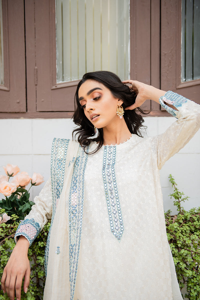 MAHTAB 2PC Set (Embroidered Shirt & Dupatta) - Traditional Pakistani/Indian Outfit for Weddings, Parties & Festivals
