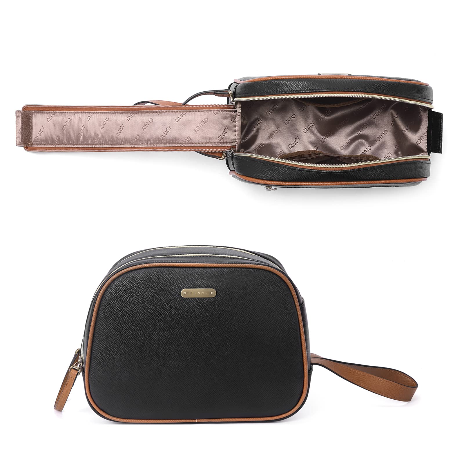 CLUCI Small Travel Makeup Bag for Women - Waterproof Cosmetic & Toiletry Organizer with Multiple Pockets - Perfect for College Dorm, Vacation, Gym Essentials & Daily Use