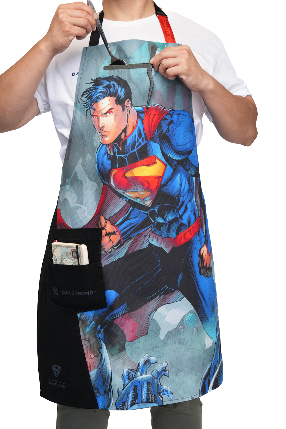 Premium Superman™ Edition Chef's Apron - 100% Breathable Cotton Cooking Apron for Men - Inspired by Man of Steel - Dalstrong © - Perfect for Grilling, BBQ & Kitchen Cooking