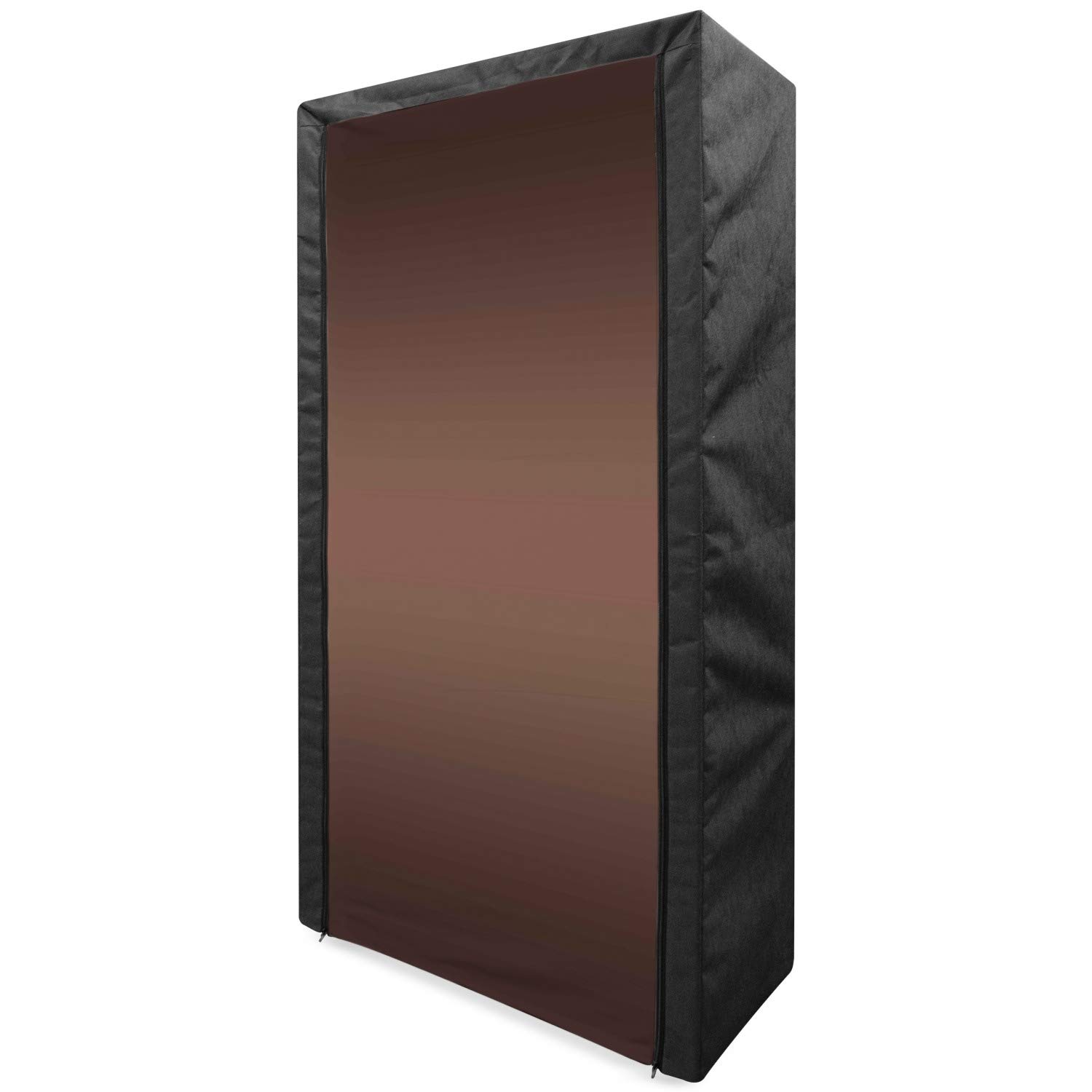 Ambesonne Ombre Portable Fabric Wardrobe - Dark Chocolate Brown Ombre Design Clothing Organizer with Shelves, 33.5 Inch - Perfect for Bedroom, Closet & Dorm Storage Organization