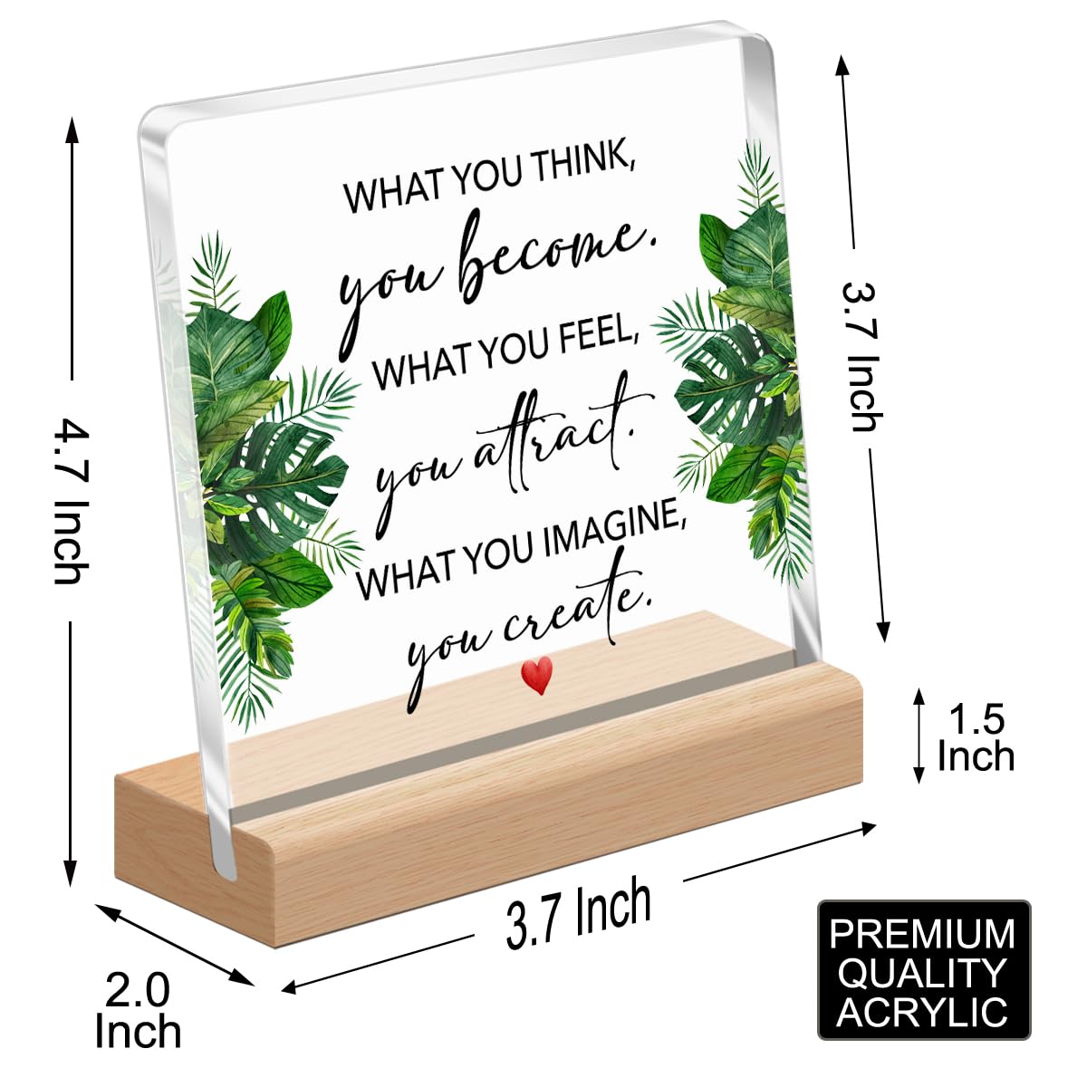 Little Reminders Acrylic Desk Sign - Motivational Office Decor with 'What You Think You Become' Quote - Inspirational Gift for Women, Friends & Coworkers - Perfect for Home Office, Work Desk & Study Room Decor