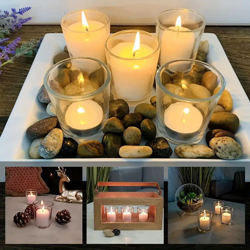 10 Pack Glass Tealight Holders - Elegant Candle Holders for Wedding, Party, Festival & Home Decor - Perfect for Romantic Dinners, Holiday Centerpieces & Special Events