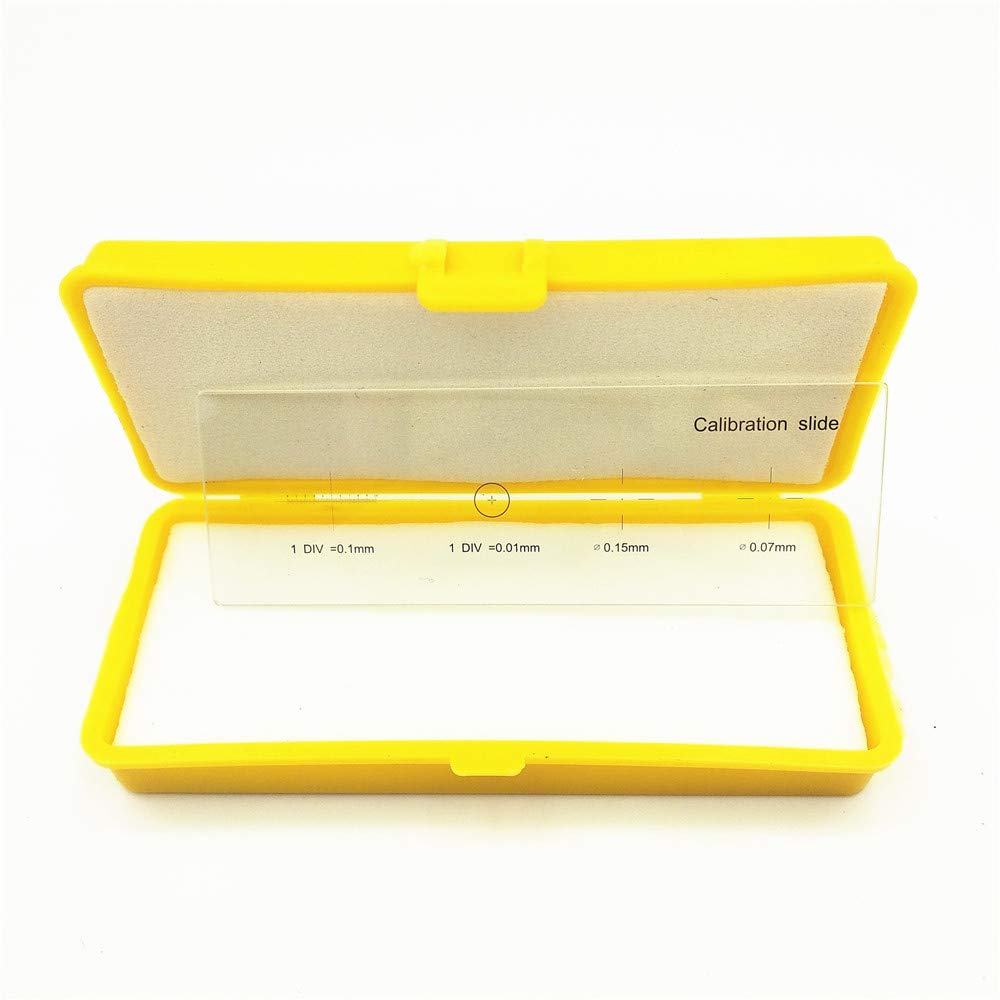 Precision Microscope Stage Micrometer Calibration Slide - 4-Scale 0.01mm Multifunctional Reticle Ruler for Lab & Research | Ideal for Microscope Calibration, Cell Measurement & Scientific Experiments