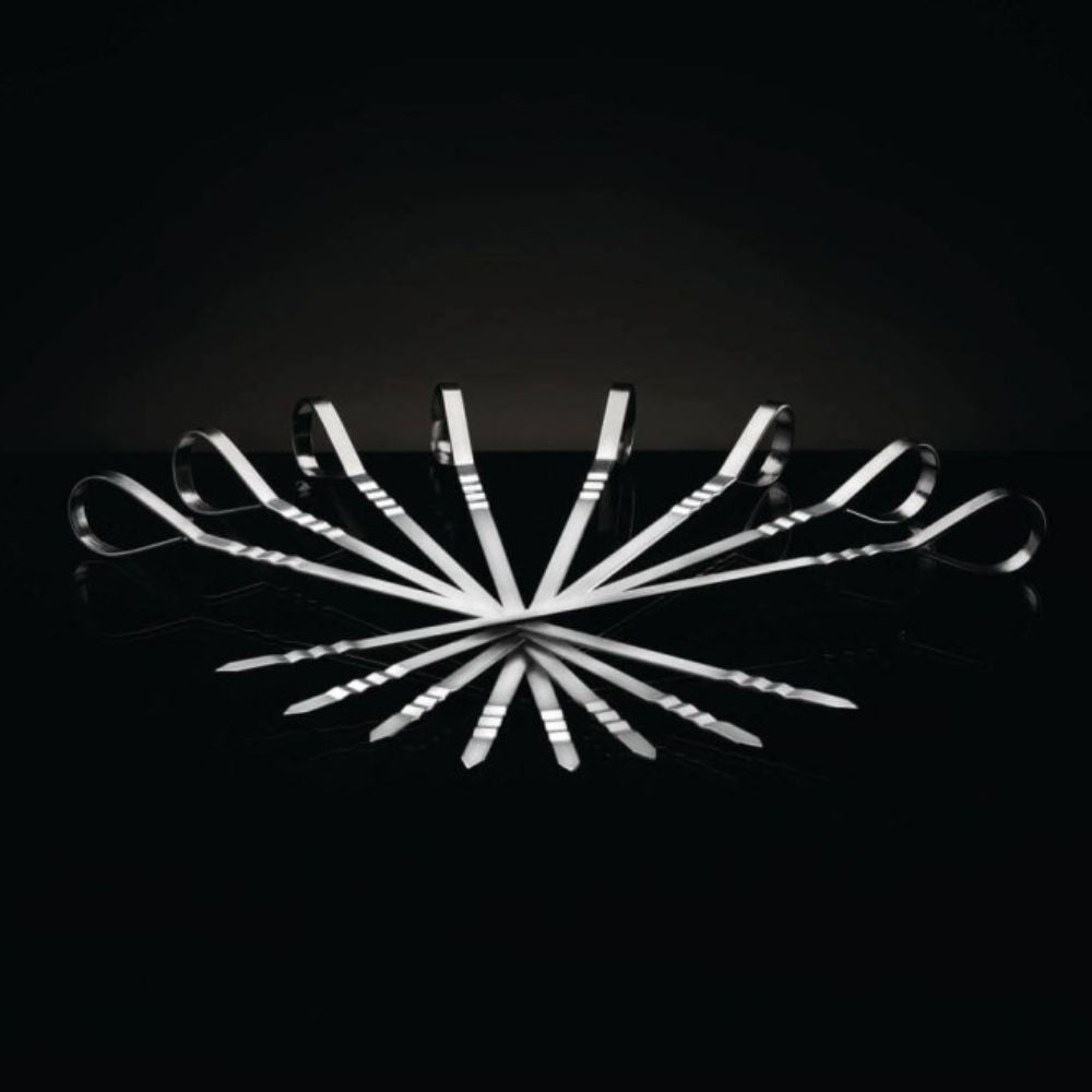 Napoleon 70015 8-Pack Stainless Steel Multi-Purpose Skewers for Grilling, BBQ, Kabobs & Party Food - Perfect for Outdoor Cooking, Camping & Backyard Gatherings
