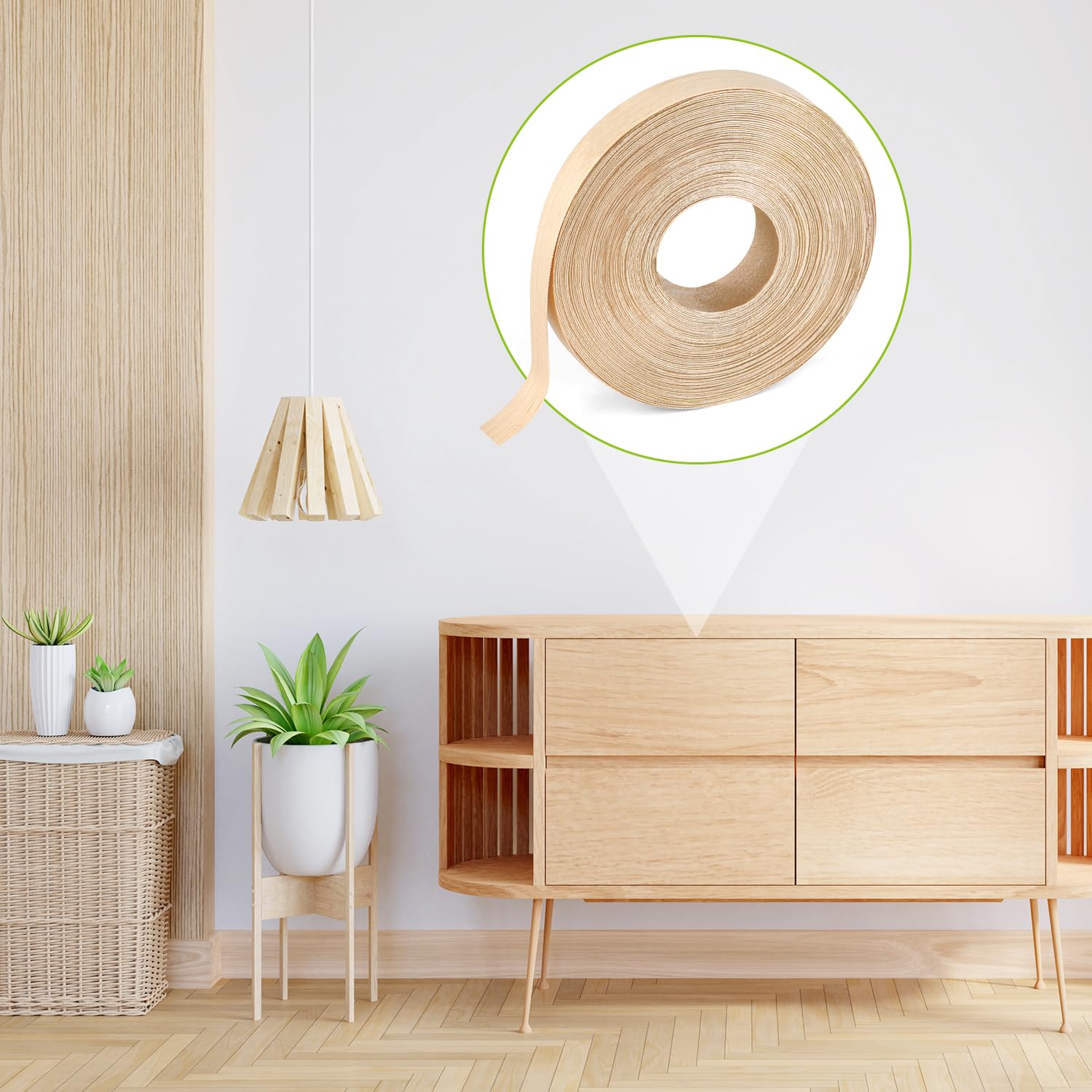 Premium Maple Plywood Veneer Roll - 3/4 inch x 25ft Iron-On Edge Banding with Hot Melt Adhesive | Flexible Wood Tape for Furniture & Cabinets | Perfectly Sanded for Easy DIY Application | Ideal for Home Improvement & Woodworking Projects