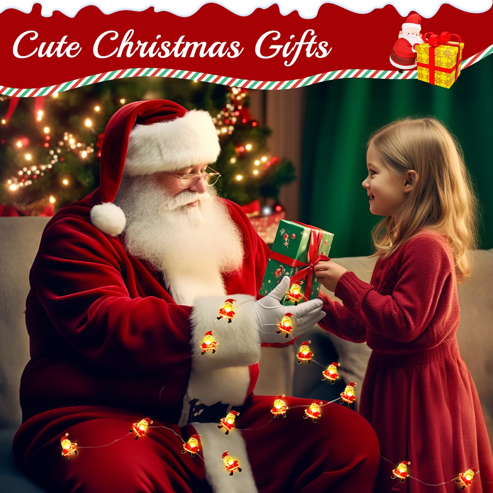30 LED Christmas Santa Claus String Lights - 10FT Battery Operated Indoor Fairy Lights for Xmas Tree, Holiday Party & Room Decor | Perfect for Christmas Gifts, Festive Home Decoration & Winter Celebrations