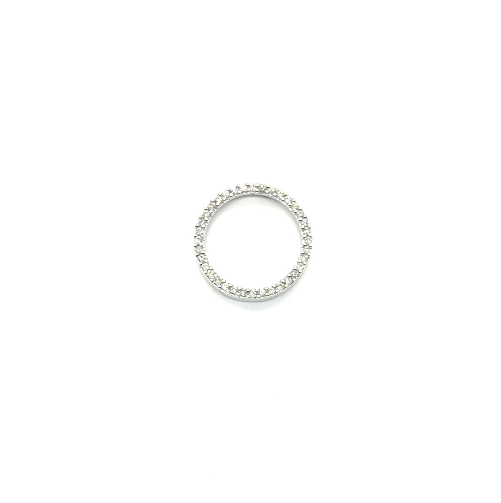 14K White Gold Diamond Circle Pendant Necklace for Women - Elegant Everyday Jewelry Gift for Anniversary, Birthday & Special Occasions