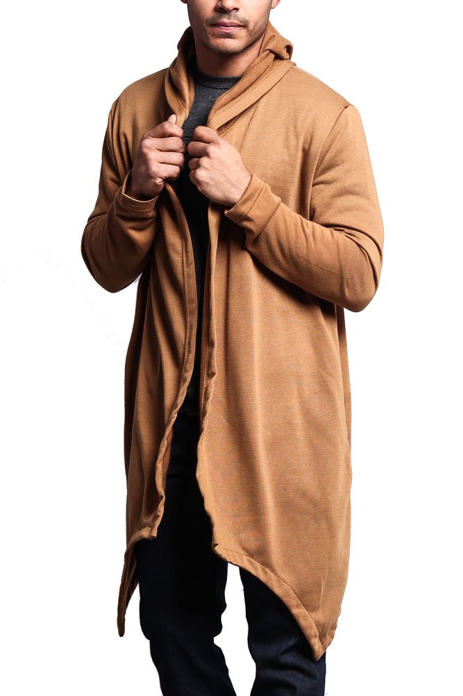 Men's Long Length Cloak Cardigan Hoodie - Stylish Warm Winter Coat with Hood - Perfect for Outdoor Activities, Cosplay & Casual Wear