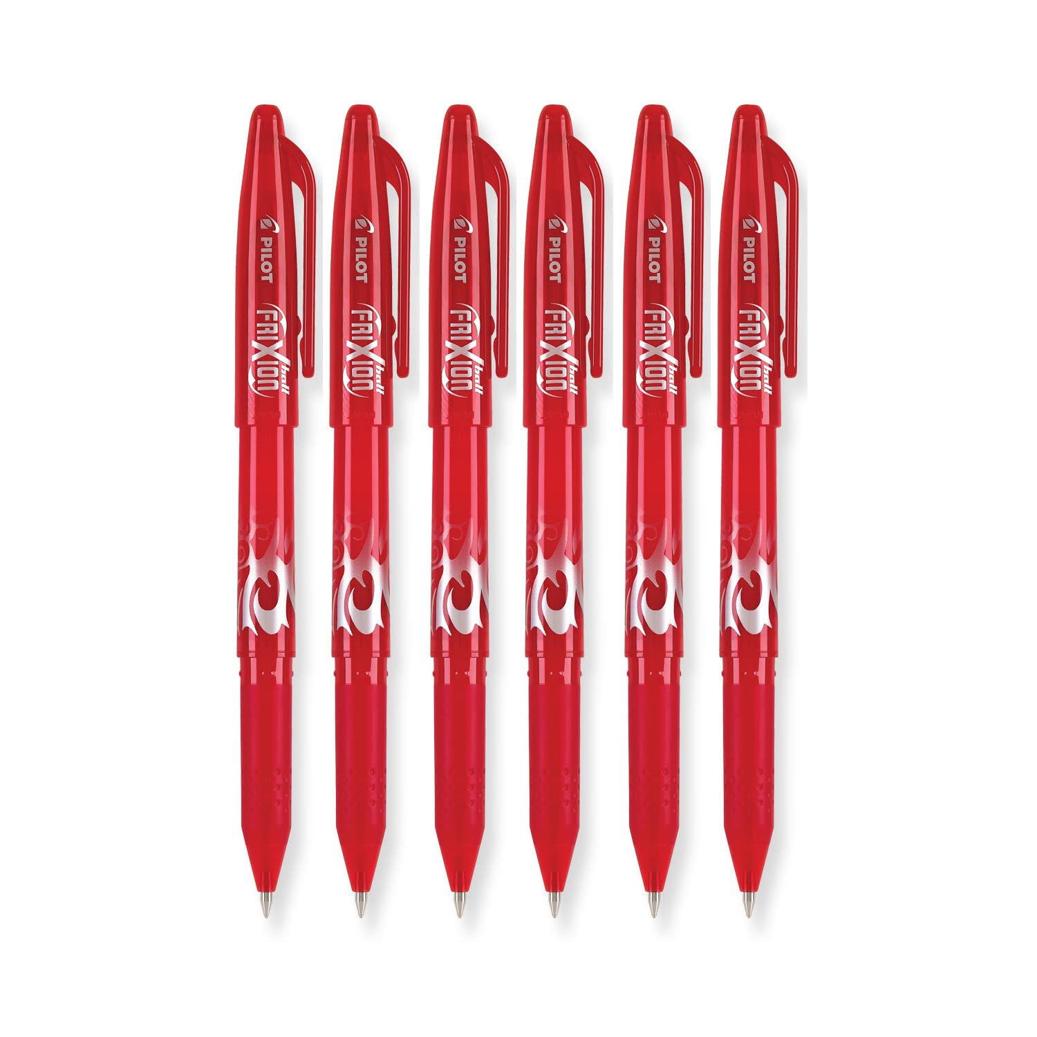 Pilot FriXion Ball 0.7mm Erasable Gel Pens - Fine Point Red Ink Pens (6 Pack) - Perfect for Note Taking, School Work & Office Use