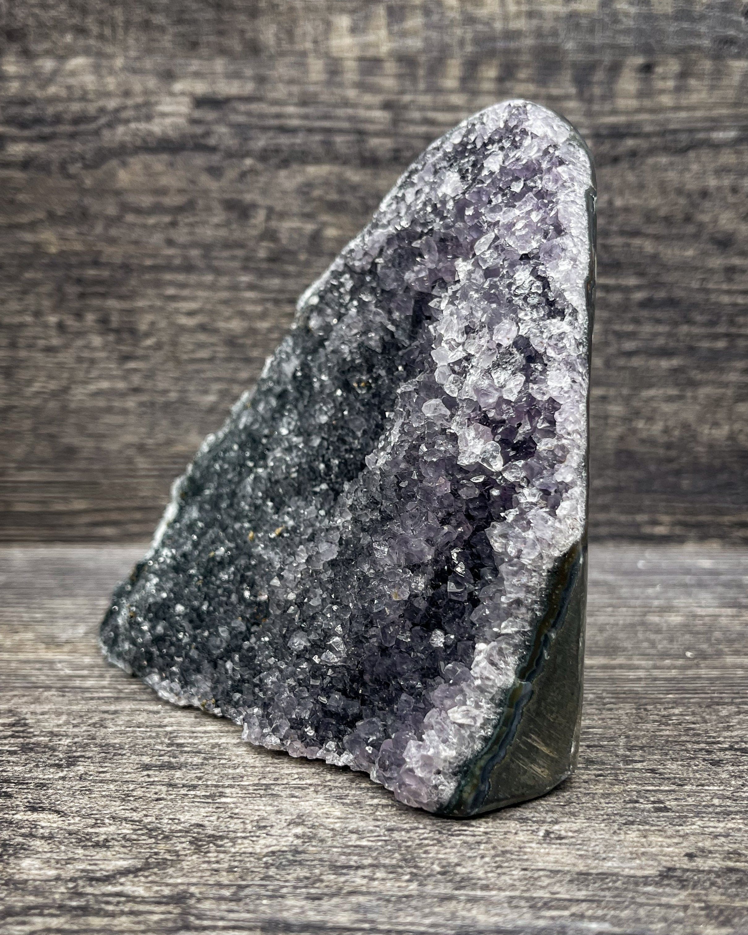 Natural Black Amethyst Crystal Cluster - 700g Raw Healing Stone for Meditation, Reiki, and Home Decor