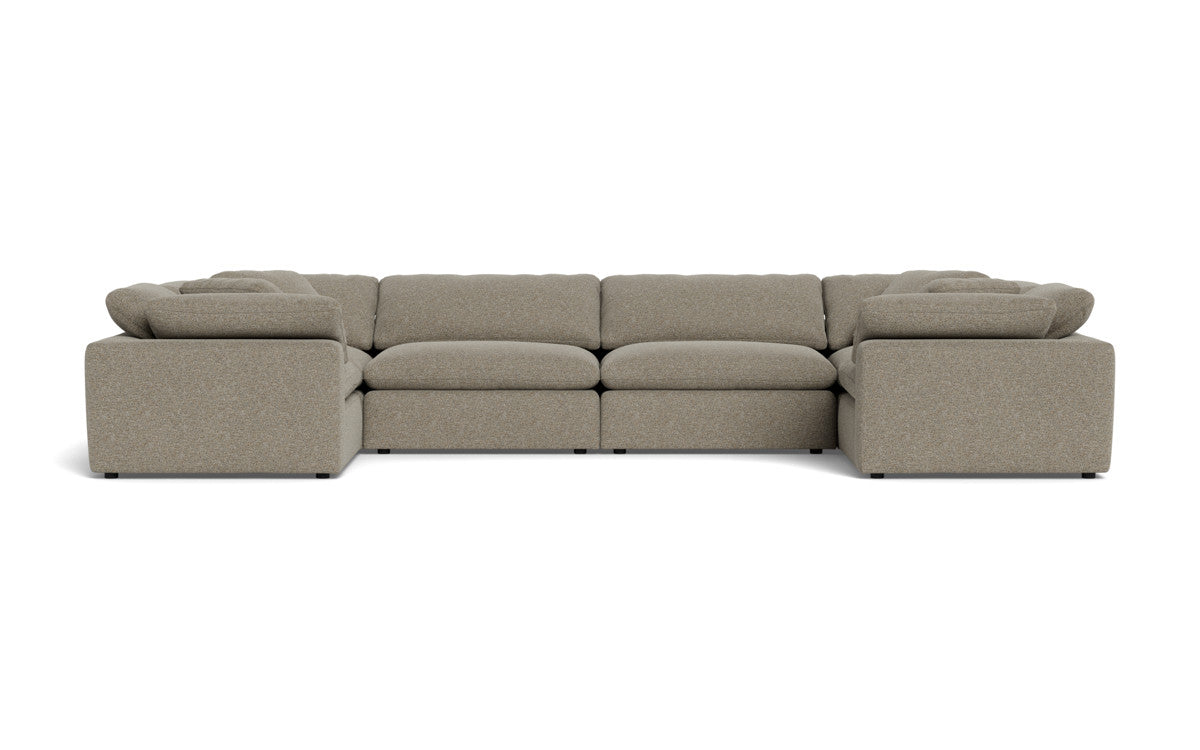 Fluffy 4-Piece U-Shaped Sectional Sofa Set - Soft Corner Couch for Living Room, Family Room or Lounge Area - Perfect for Movie Nights and Entertaining Guests