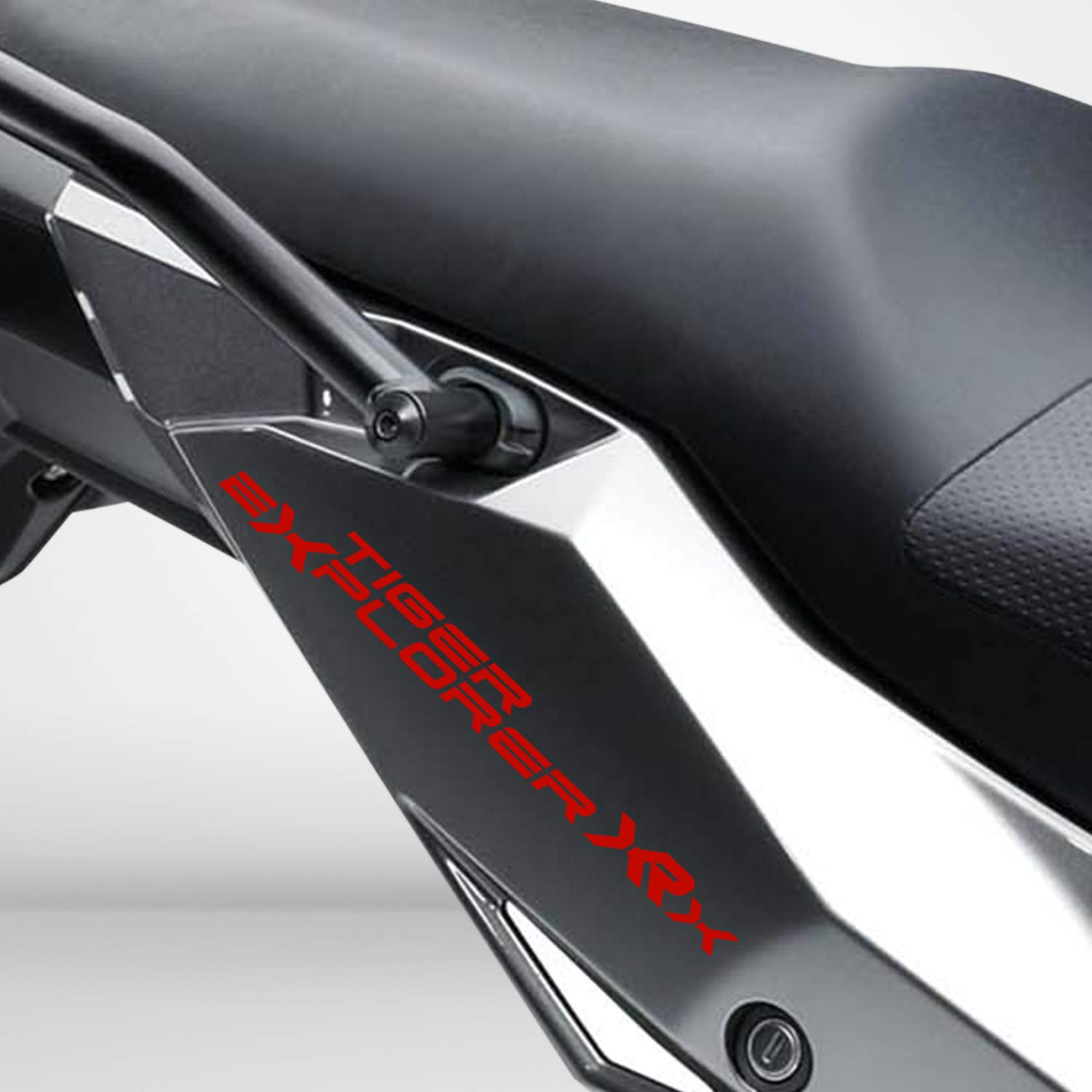 Reflective Red Motorcycle Stickers - Waterproof Vinyl Decals for Triumph Tiger Explorer XR X | Superbike & Stickman Design | Durable Adhesive for Helmets, Bikes & Gear