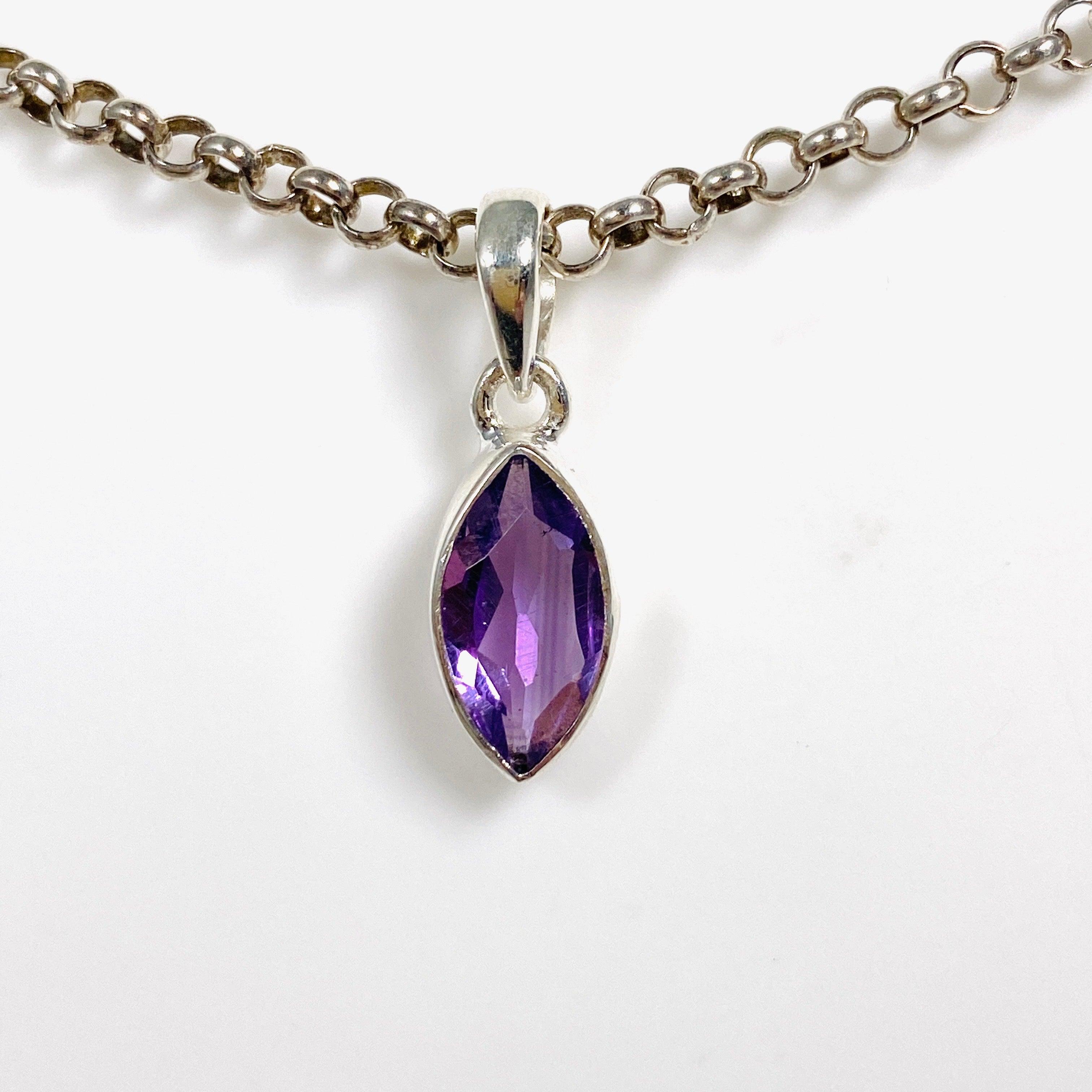Elegant Faceted Marquise Pendant Necklace G2126M - Perfect for Women's Daily Wear, Parties & Special Occasions