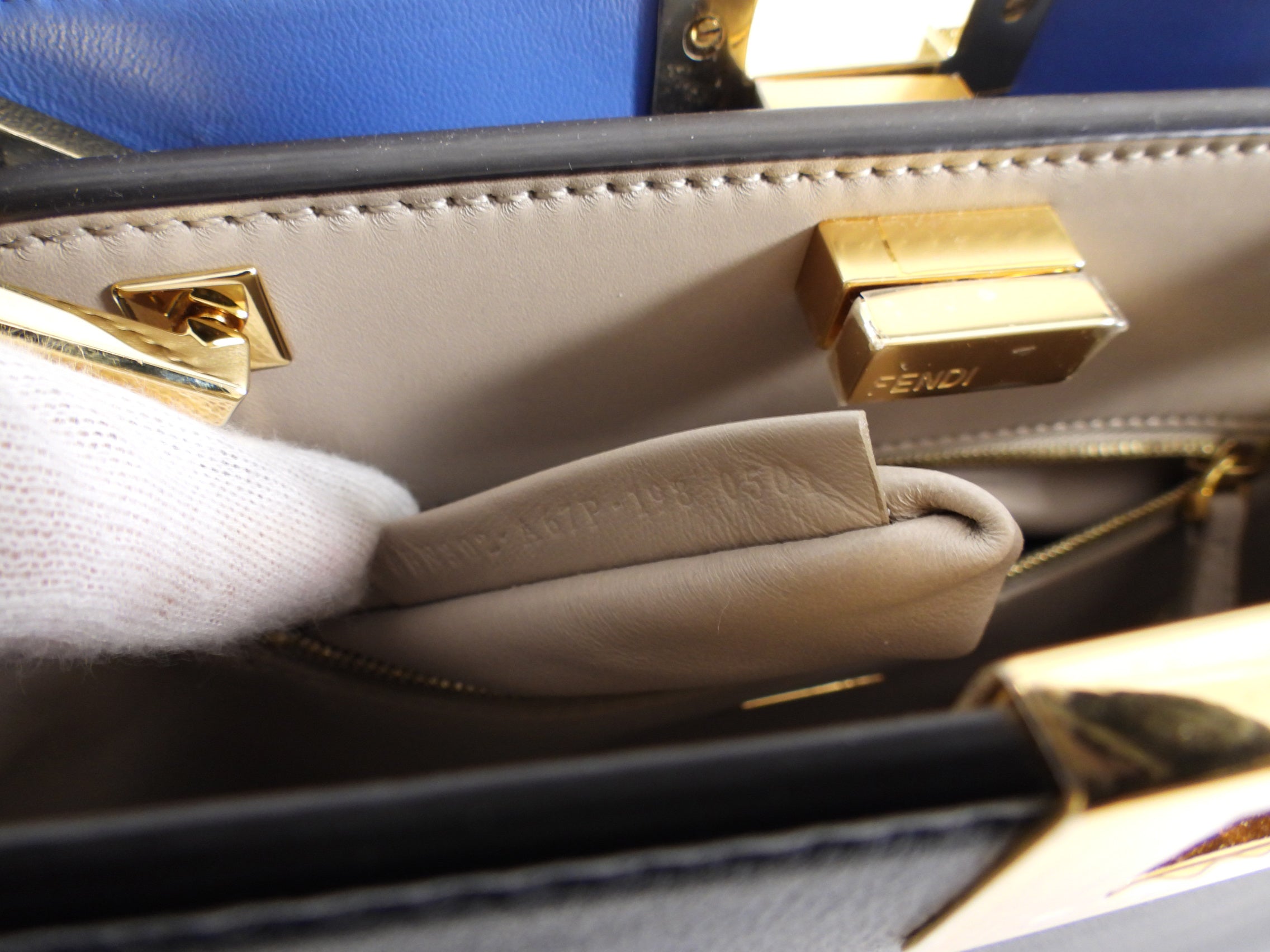 Fendi Peekaboo Iconic Essentially Bag - Navy Blue Genuine Leather Handbag for Women | Perfect for Work, Travel & Evening Events