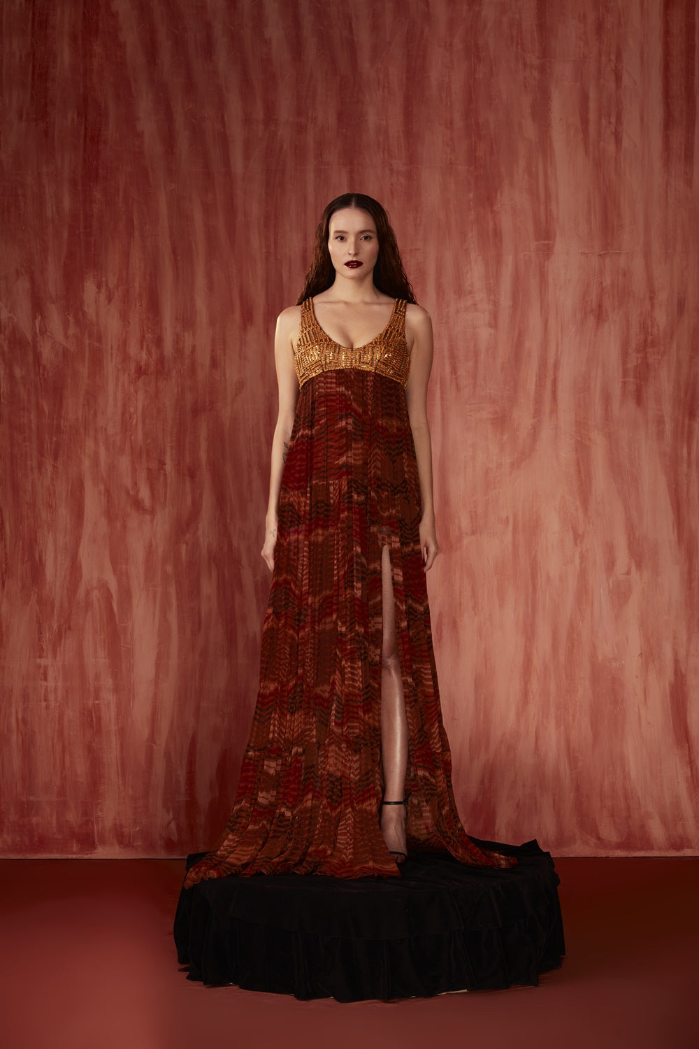 Floral Print Maxi Dress with Mosaic Brick Embroidery - Elegant Boho Summer Dress for Women, Perfect for Beach Vacations, Weddings & Date Nights