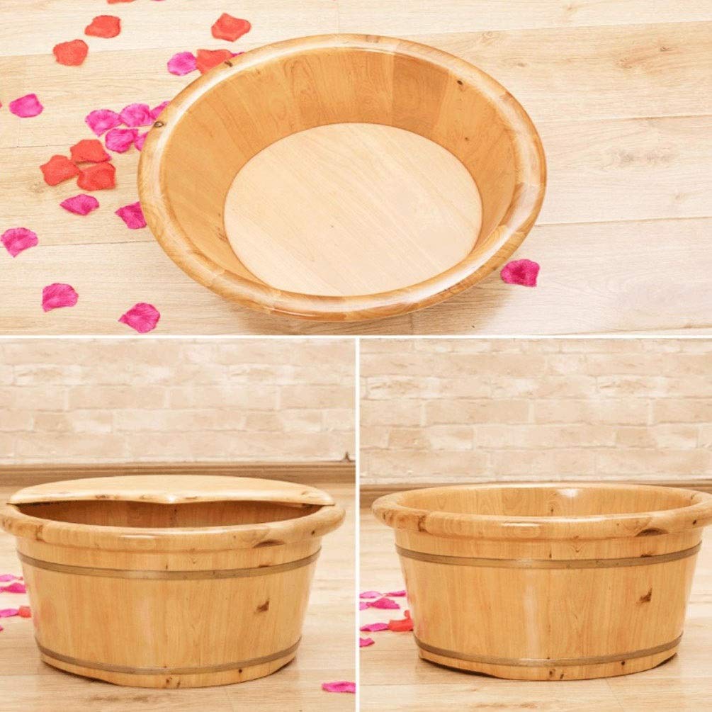 NUBAOzy Wooden Foot Bath Massager & Sauna Tub - Natural Wood Foot Spa for Relaxation, Detox & Circulation - Perfect for Home Spa, Aromatherapy & Stress Relief
