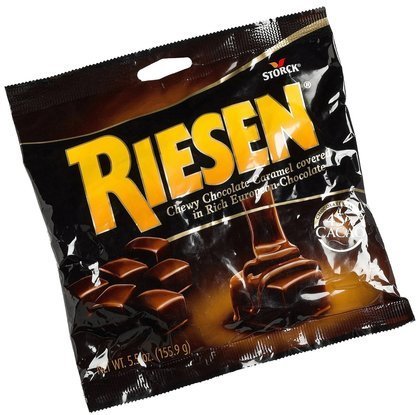Riesen Chewy Chocolate Caramels - Bulk 12 Pack (5.5 oz Bags) | Individually Wrapped Candies for Halloween, Christmas Stocking Stuffers & Party Favors