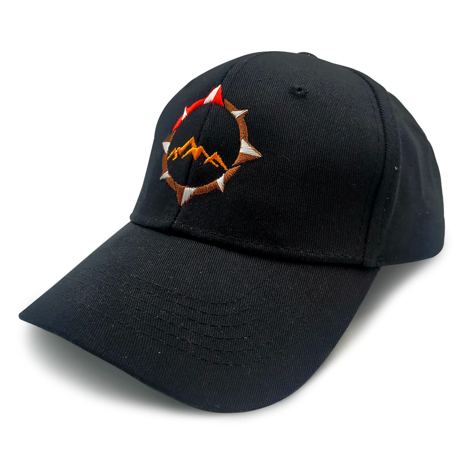 Men's & Women's Fashionable Mountain Black Baseball Cap - Adjustable Snapback Trucker Hat with Compass Embroidery - Perfect for Outdoor Hiking, Camping & Dad Style