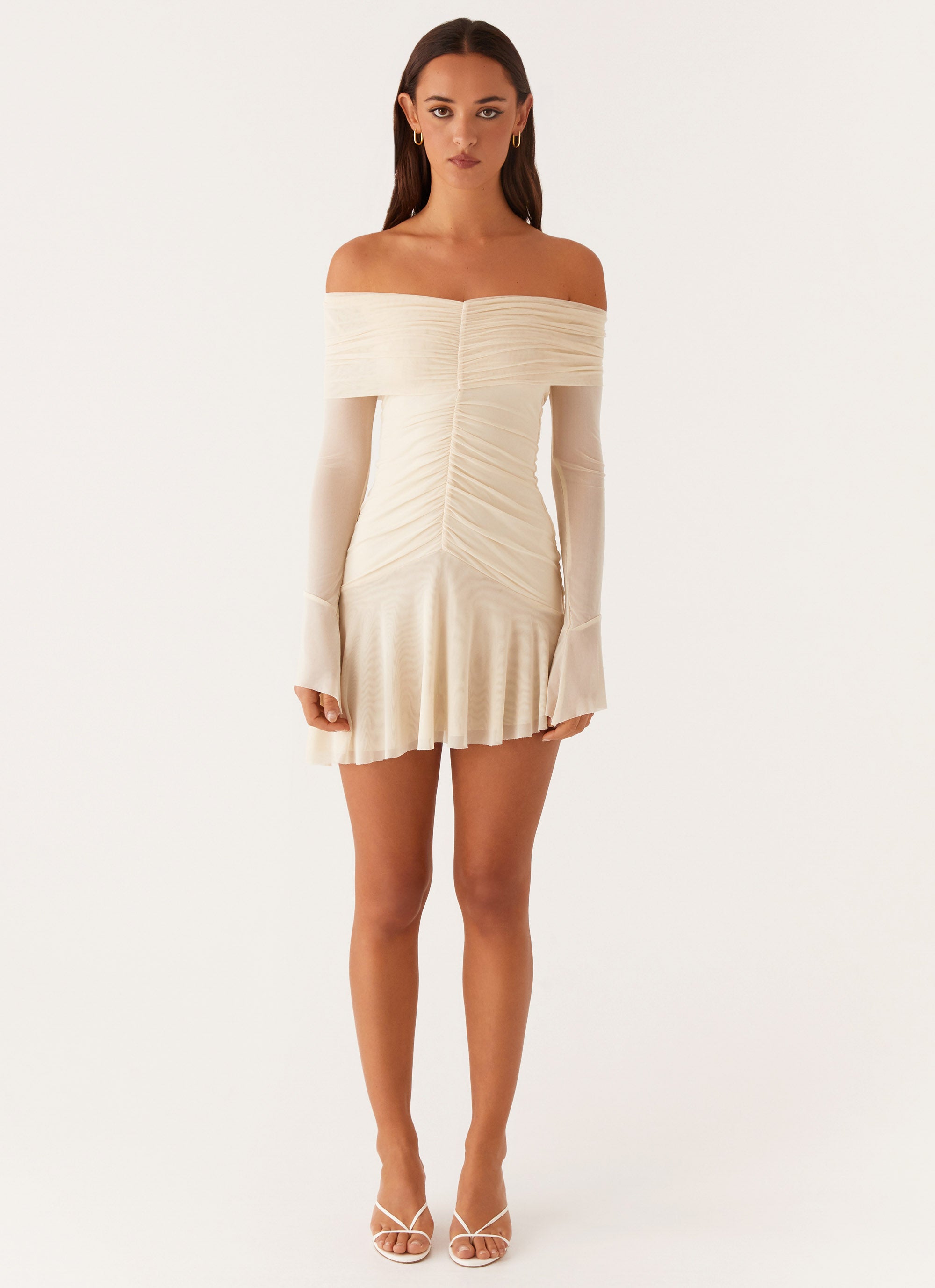Ellis Ruched Mini Dress - Pastel Yellow Flowy Party Dress for Women, Summer Cocktail & Evening Events | Elegant Bodycon Style for Night Out, Date Night & Special Occasions