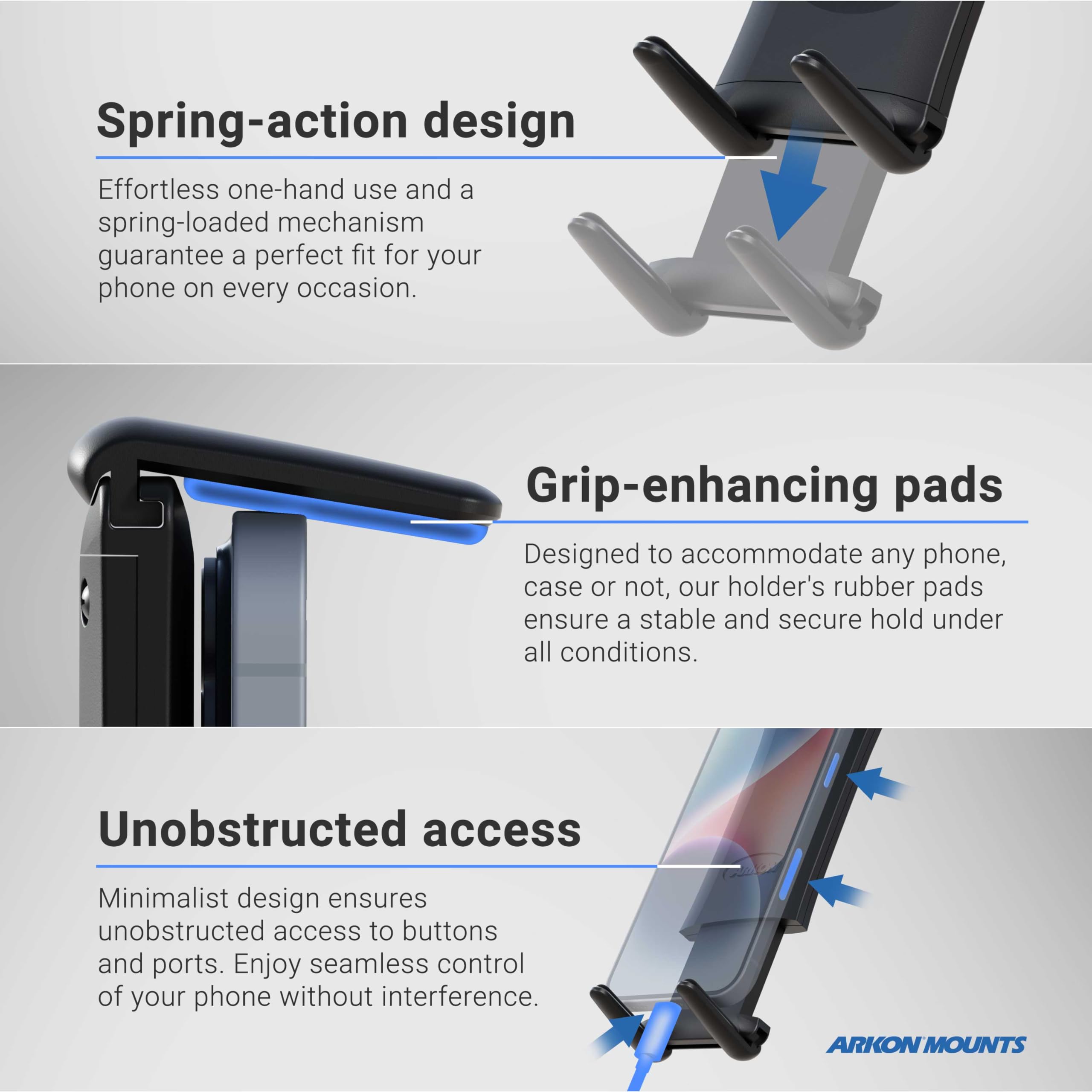 Arkon Mounts - Universal Car Seat Rail Phone & Tablet Holder | 22