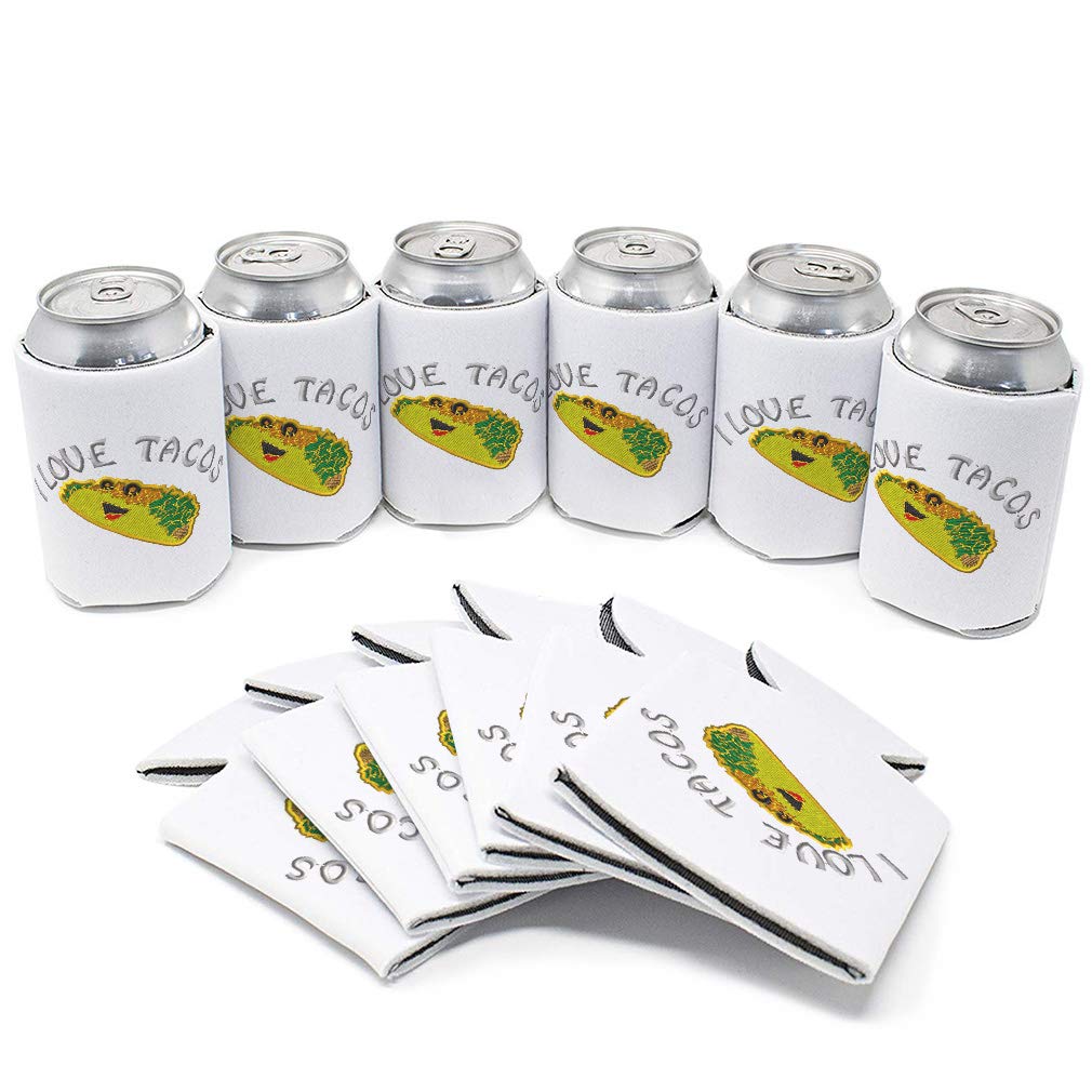 Taco-Themed Drink Sleeves for Cans - Insulated Beer Cooler Covers for Scuba Foam Parties & Summer BBQs | Keep Beverages Cold at Pool Parties & Outdoor Events