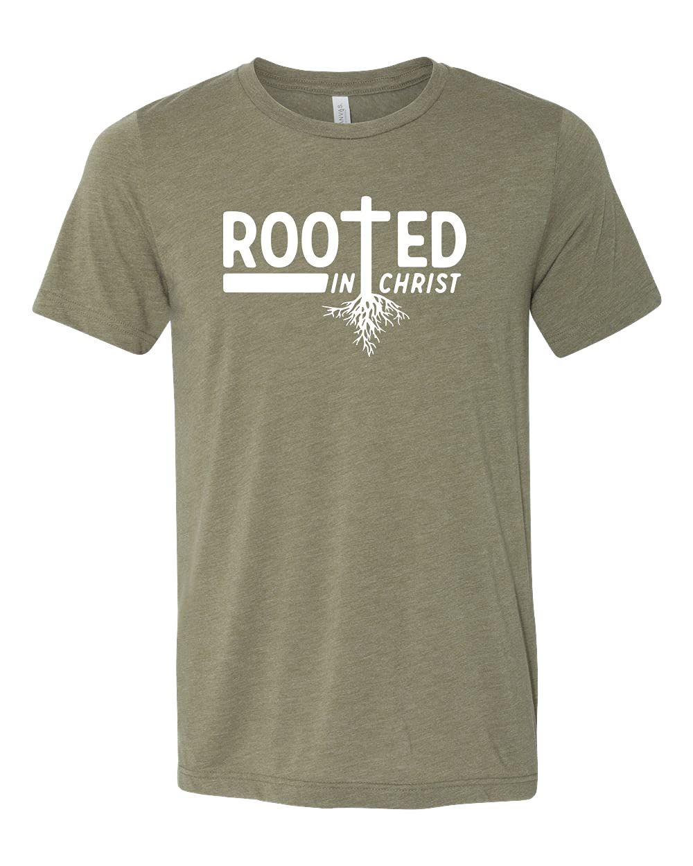 Rooted In Christ T-Shirt - Christian Graphic Tee with Jesus Cross Design - Inspirational Religious Gift for Men & Women - Perfect for Church, Bible Study & Worship Events