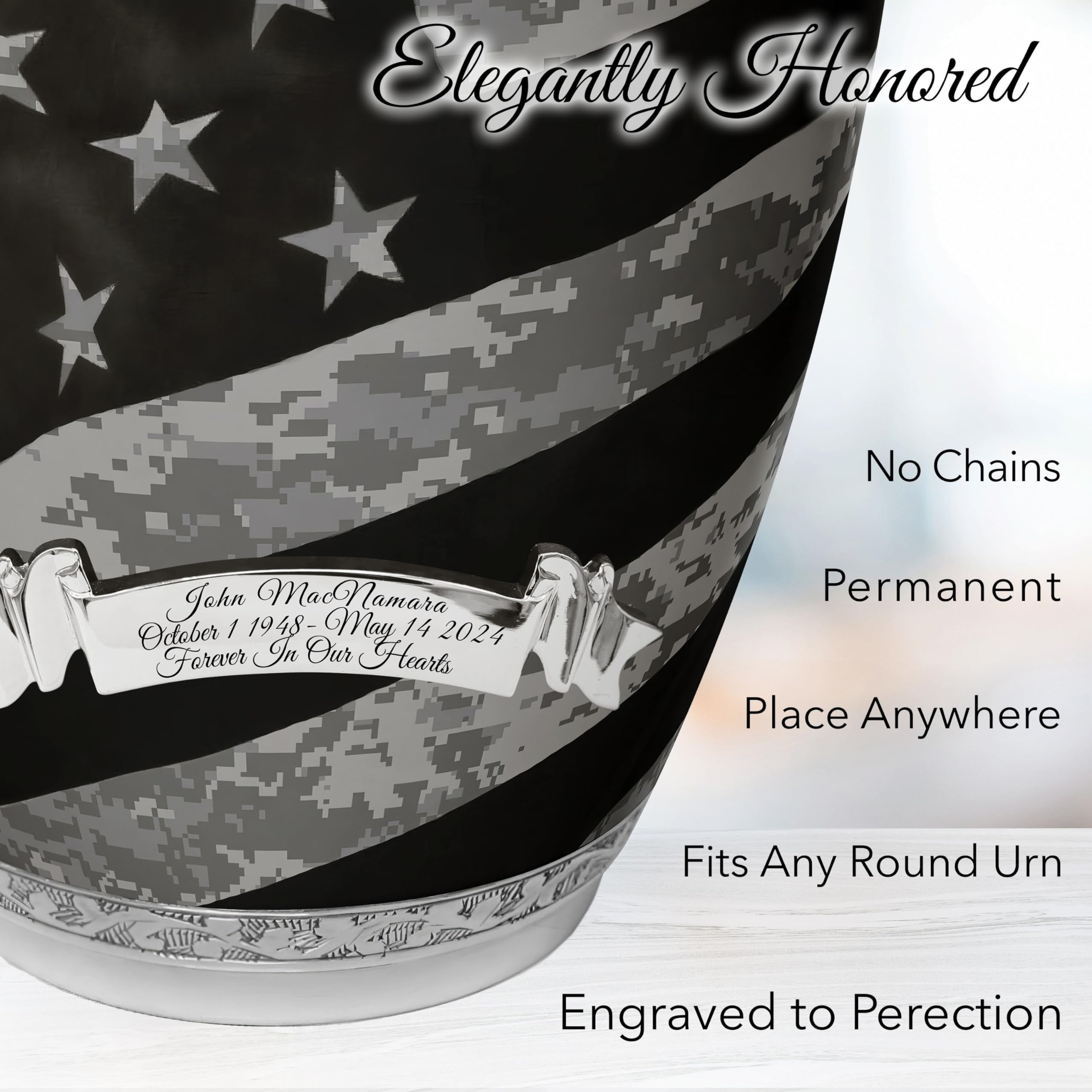 Military Cremation Urns for Human Ashes - Large Adult Male Urn for Funeral, Memorial & Burial - Army Themed Keepsake Urn for Dad, Husband & Veterans - Perfect for Home Display, Cemetery or Military Memorial Services