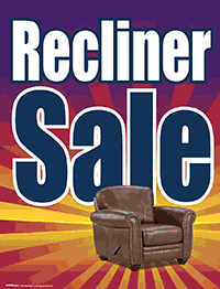 Recliner Sale Vinyl Window Sign - Customizable Storefront Decal for Furniture Promotions & Retail Advertising