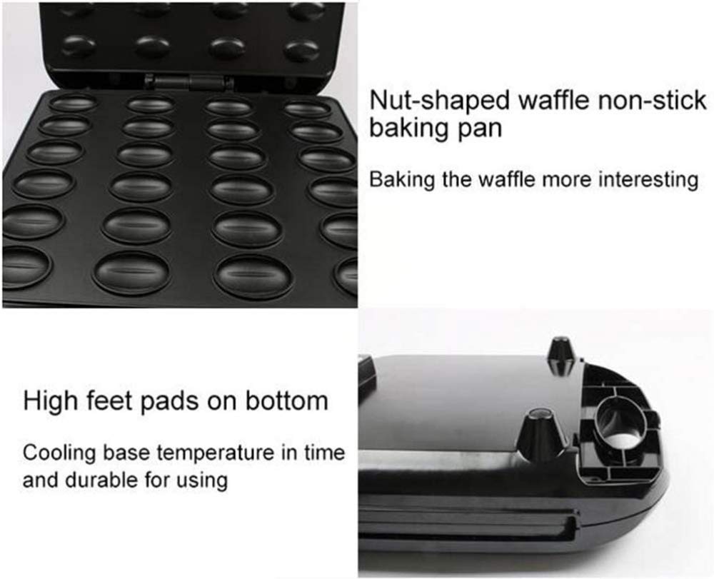 Zaizai Electric Walnut Cake Maker - Automatic Mini Nut Waffle Bread Machine, Sandwich Iron Toaster for Baking Breakfast, Perfect for Home, Office & Camping Use
