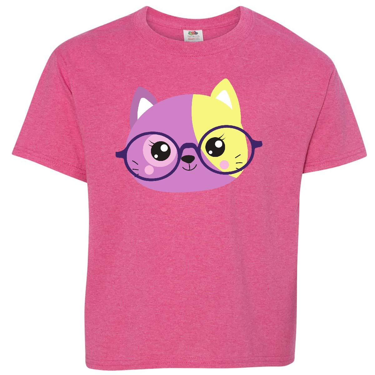 Hipster Cat with Glasses Graphic Youth T-Shirt - Cute Kitten Design for Cat Lovers | Perfect for Casual Wear, School, and Gifts