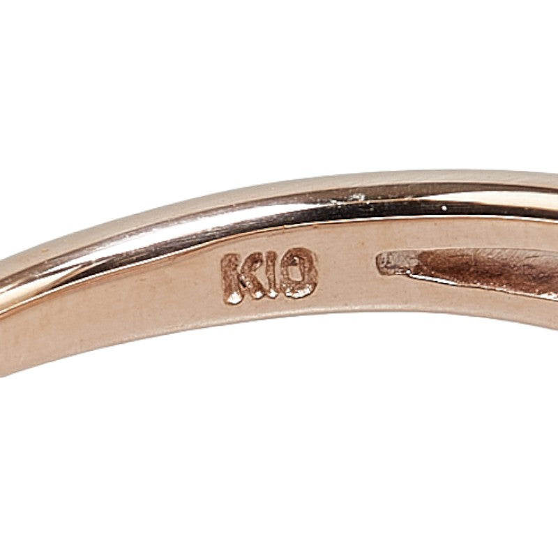 4℃ K10PG Pink Gold Diamond Line Ring - Elegant Women's Jewelry for Engagement, Wedding & Anniversary Gifts | Perfect for Everyday Wear & Special Occasions