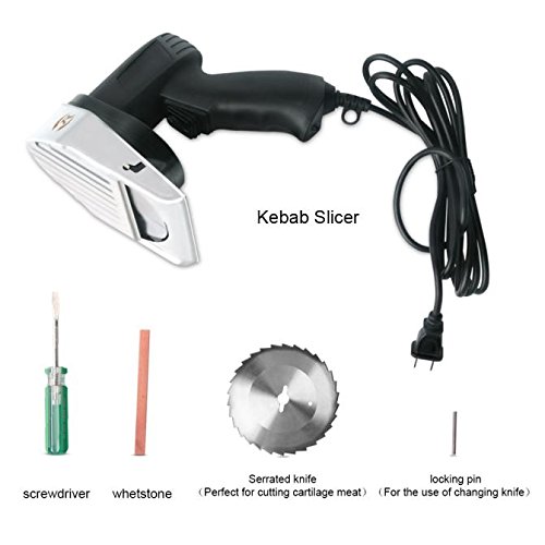 Coolbiz 80W Electric Kebab Slicer - Professional Shawarma Doner Gyro Cutter with Replaceable Serrated Blade | Perfect for Restaurants, Food Trucks & Home Kitchens