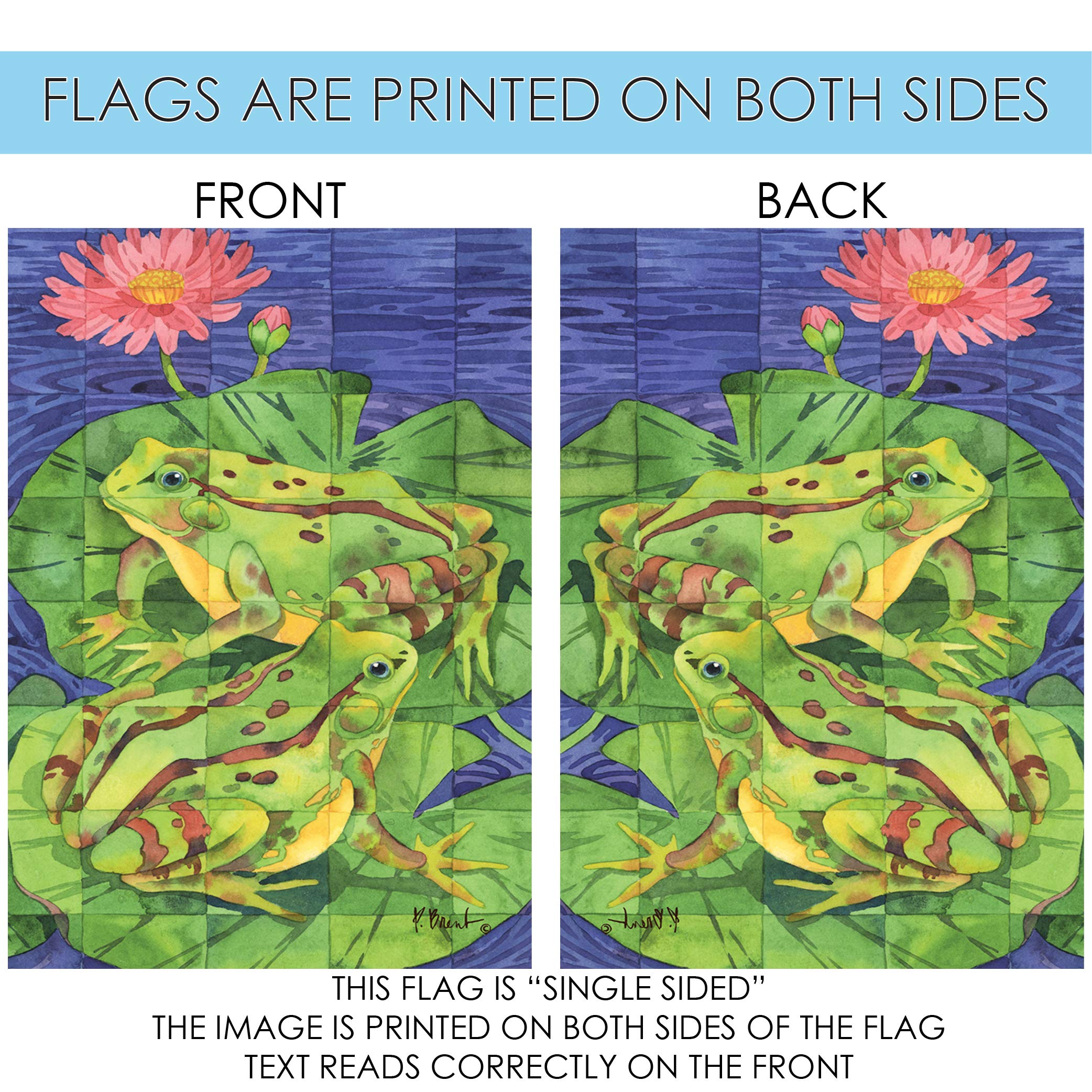 Toland Home Garden 119852 Double Sided Frog Garden Flag - 12x18 Inch Outdoor Yard Decoration with Toad Tiles Design - Perfect for House, Pond & Garden Decor
