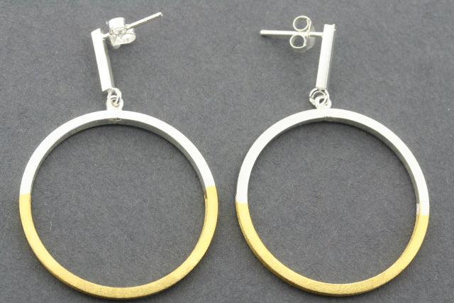 Gold Plated Deco Bar and Hoop Earrings - Elegant Dangle Earrings for Women, Perfect for Parties, Weddings, and Everyday Wear