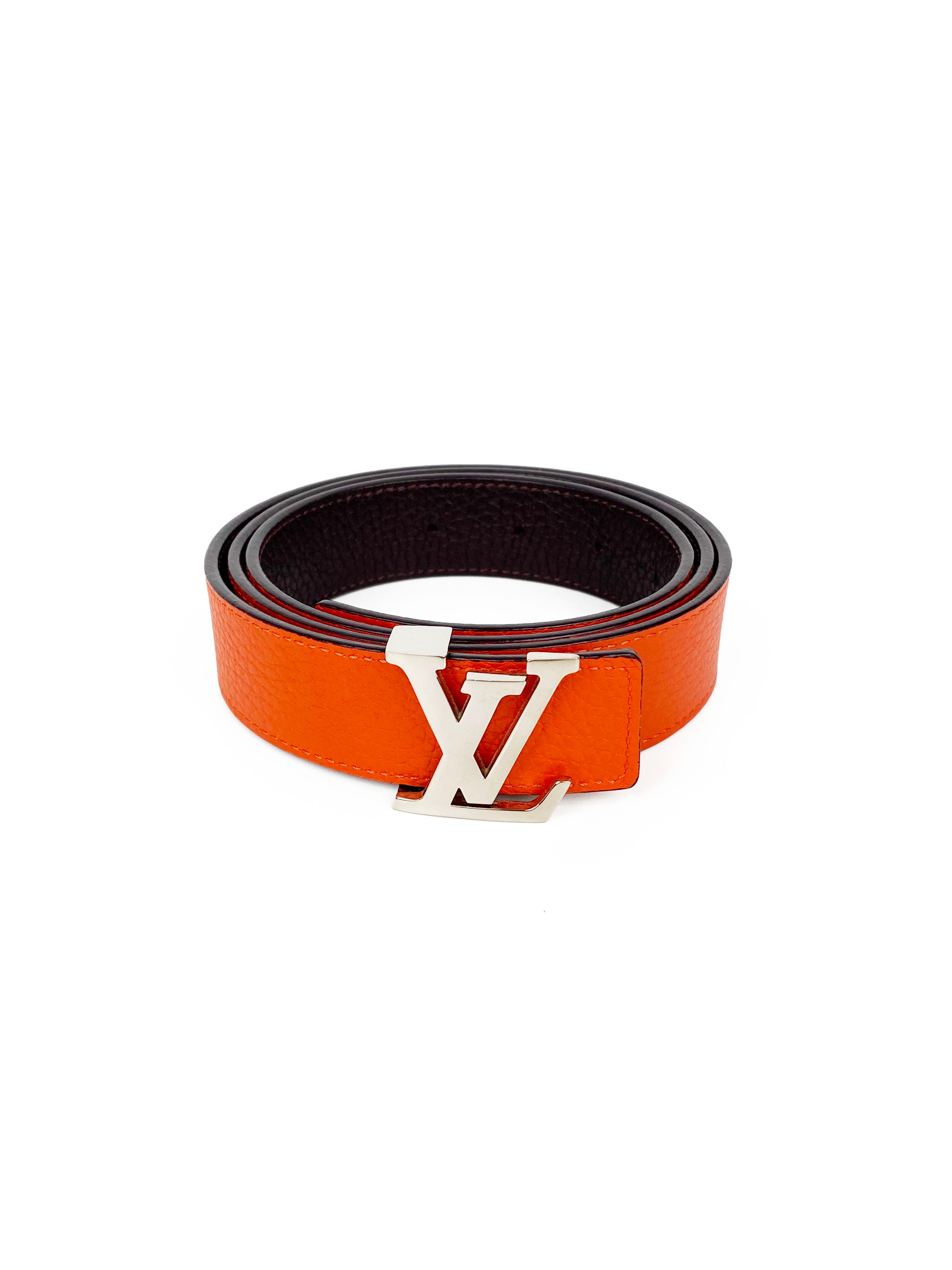 Louis Vuitton Reversible Belt in Orange & Brown - Size 90 | Genuine Leather Luxury Belt for Men | Perfect for Business, Casual & Formal Occasions