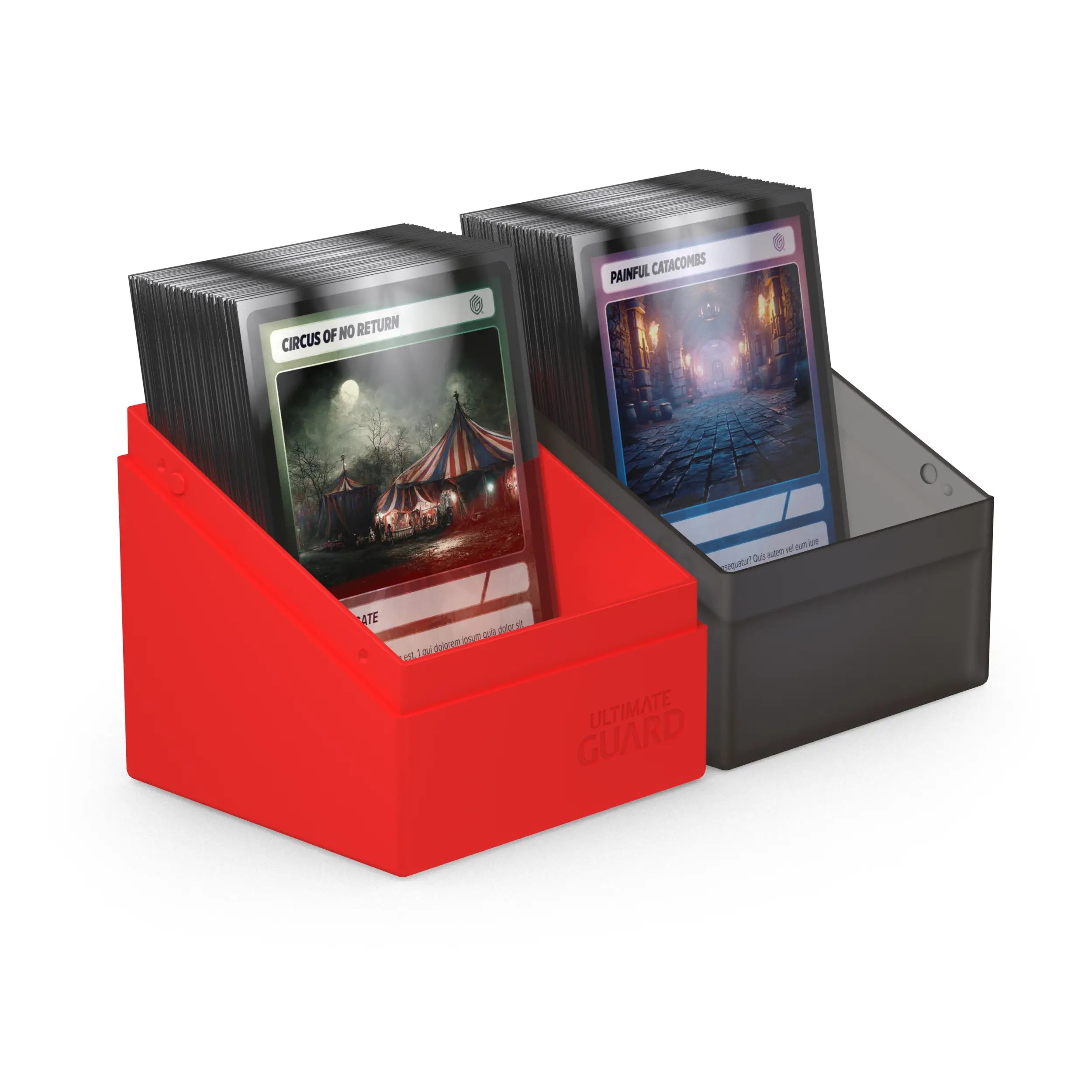 Boulder 100+ Deck Box - Synergy Black/Red - Premium Card Storage for MTG, Pokemon, and Yu-Gi-Oh! - Perfect for Gaming Tournaments and Collectors