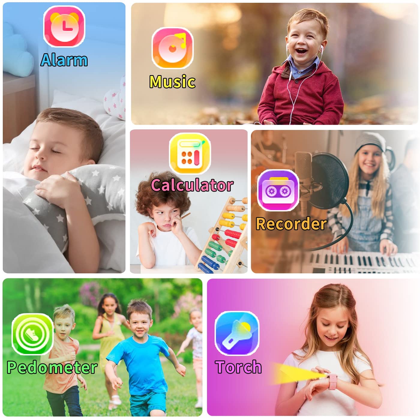 **Smart Watch for Kids Girls - HD Touch Screen, Camera, Music Player, 24 Puzzle Games, Pedometer, Alarm Clock, Calculator, Flashlight | 12/24 Hour Mode | Best Gift for Girls Ages 3-12 | Perfect for School, Playtime & Outdoor Adventures**