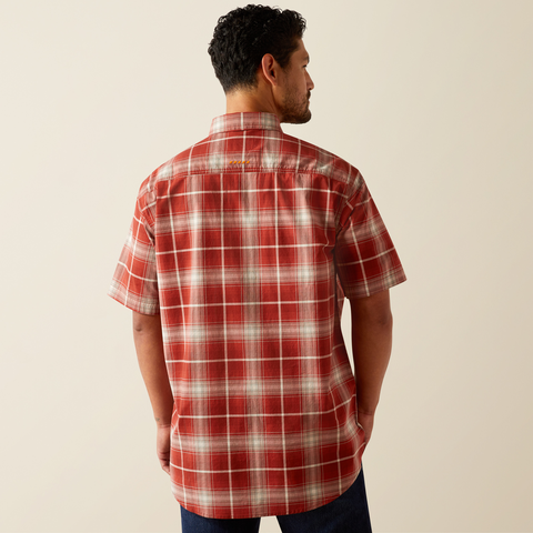 Ariat Men's Durastretch Short Sleeve Work Shirt - Durable Button Down Shirt for Construction, Farming & Outdoor Work - Comfortable & Breathable Workwear