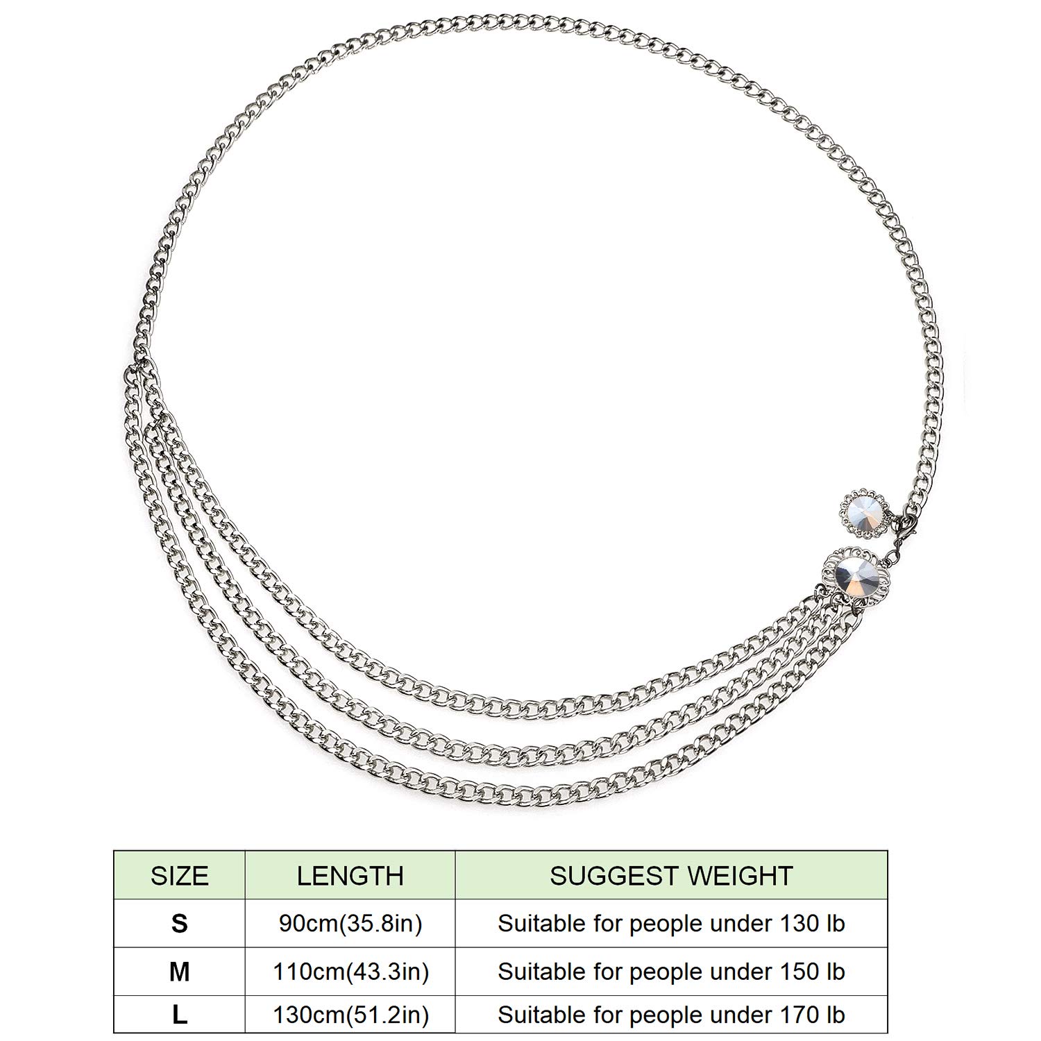 Glamorstar Women's Multilayer Metal Waist Chain Belt - Stylish Body Jewelry for Dresses, Tops & Evening Wear - Perfect for Parties, Weddings & Night Out Fashion Accessories