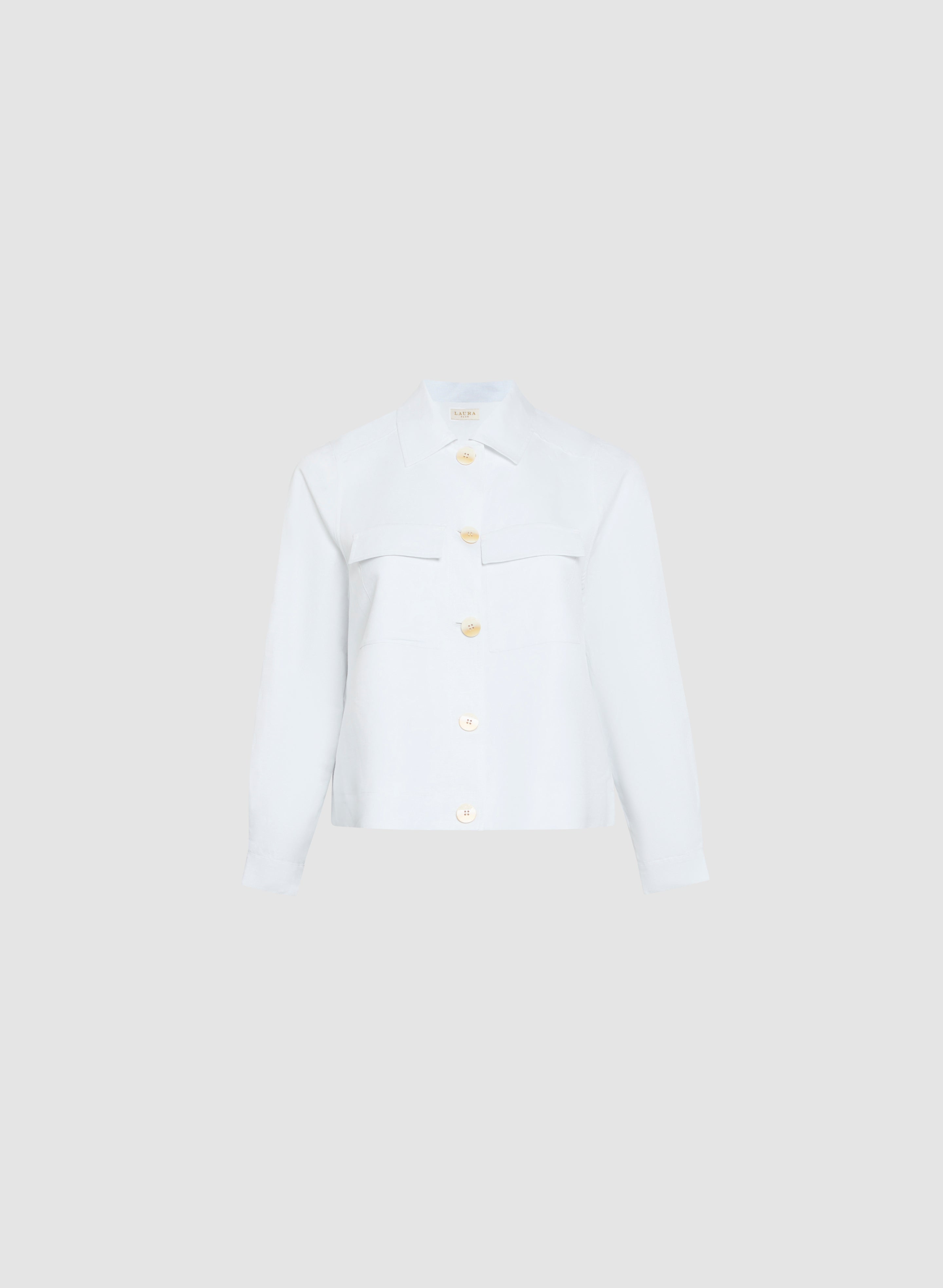 Cropped Linen Blend Shacket - Women's Lightweight Button-Up Jacket for Spring & Summer | Casual Outerwear for Street Style & Layering