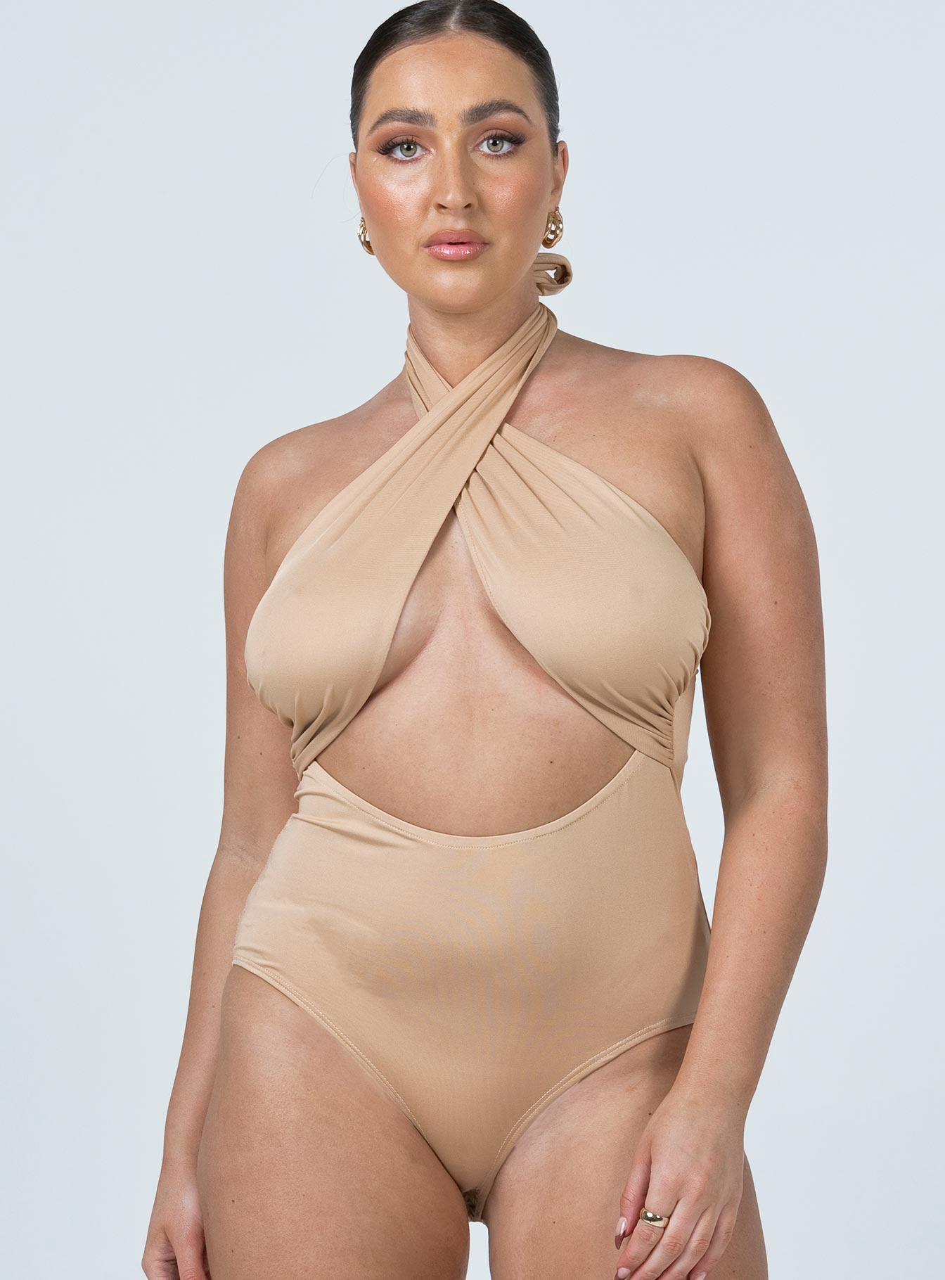 Anastasia Beige Bodysuit for Women - Seamless Shapewear Tummy Control Lingerie for Everyday Wear & Special Occasions