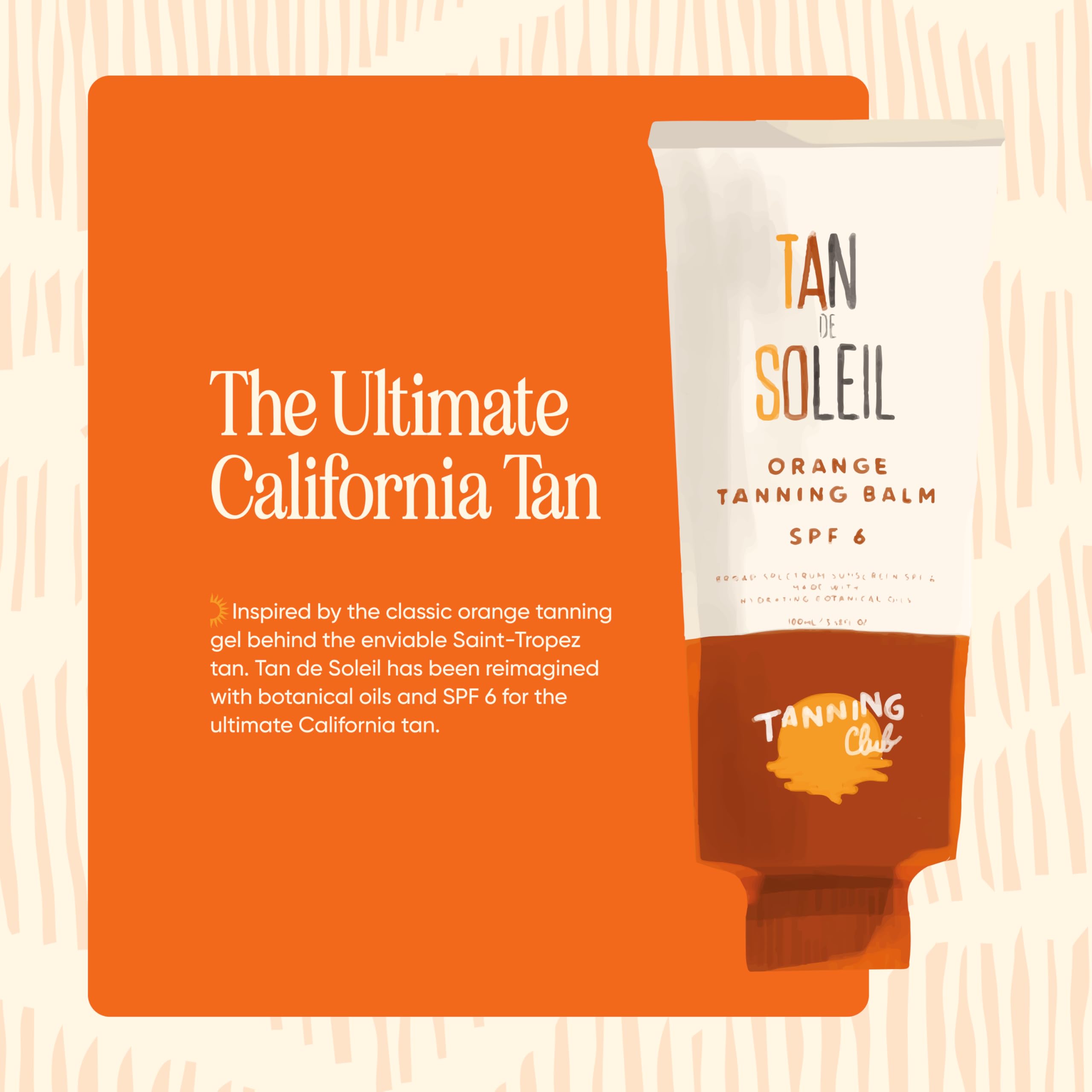 Tan De Soleil SPF 6 Orange Gel Sun Tanning Lotion - 100ml Botanical Formula for Natural Sun-Kissed Glow - Perfect for Beach, Pool & Outdoor Tanning